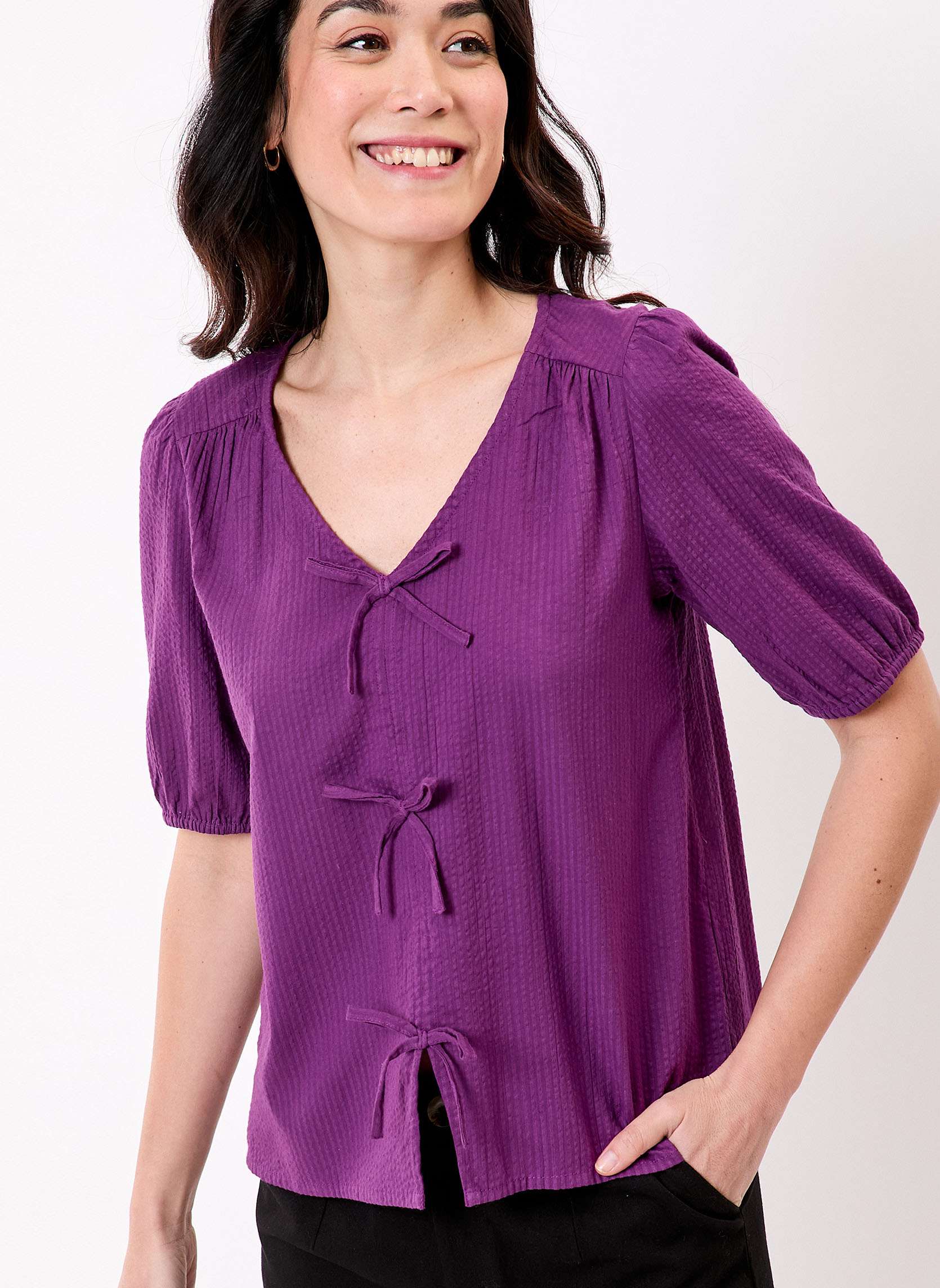 Blouse manches ballons coton gaufré BRIGITTE, PRINCESSE NOMADE