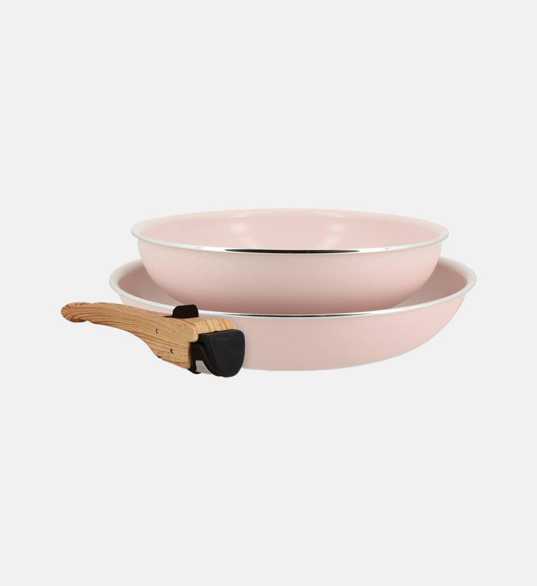 Lot de 2 poêles 22/26 cm en aluminium avec poignée, COLORAMA, MENASTYL