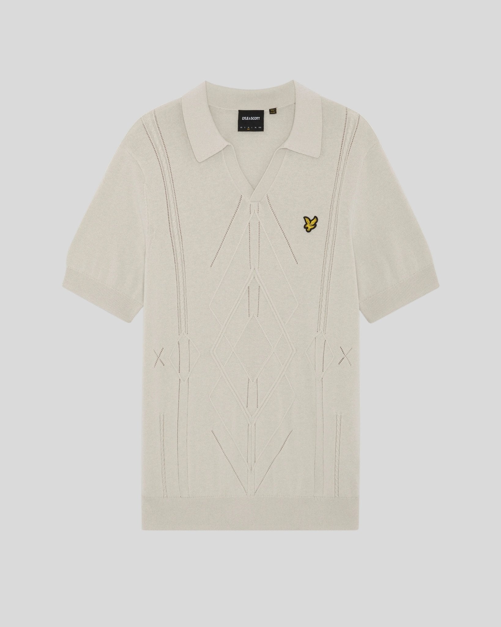 Polo col ouvert à losanges en maille, LYLE & SCOTT