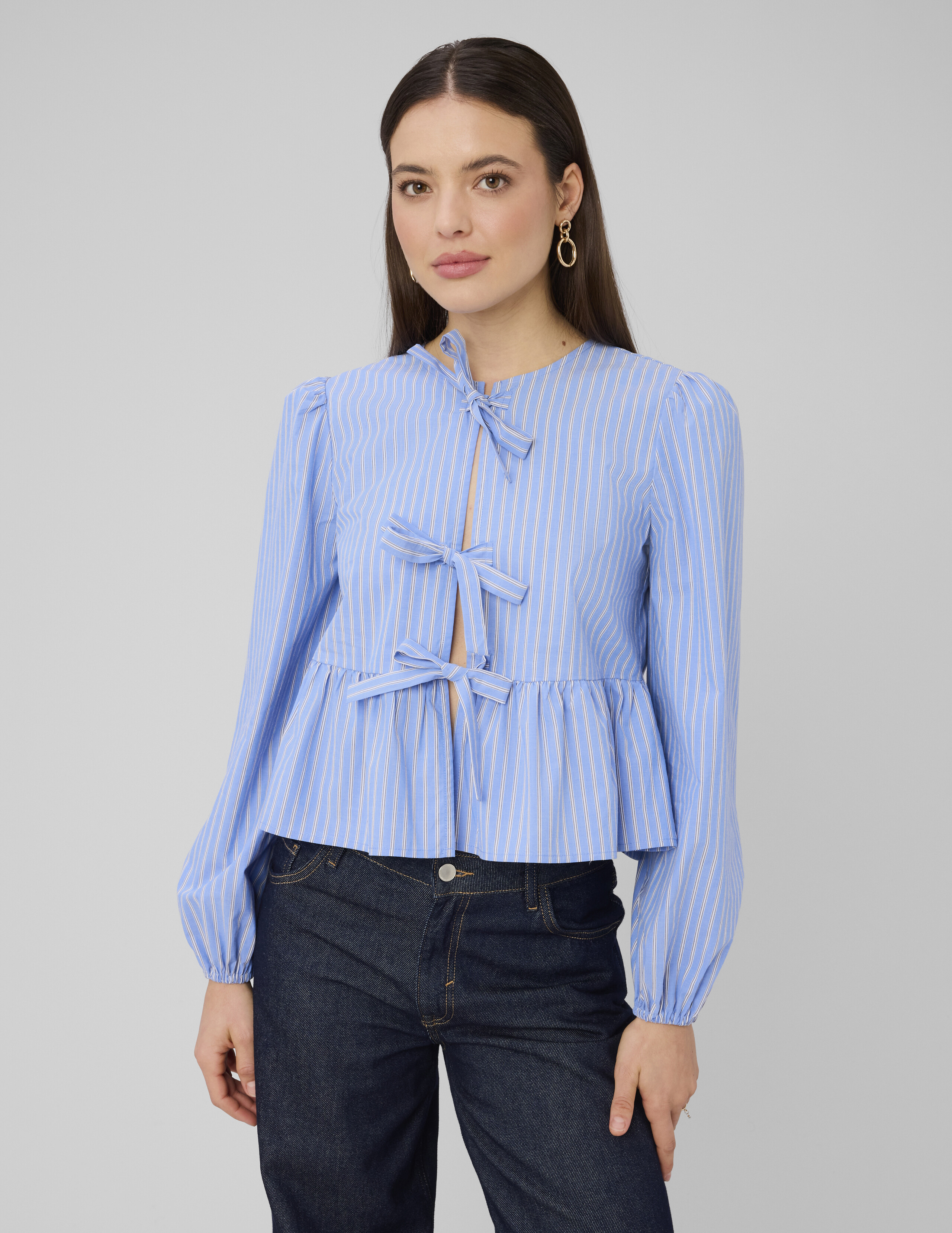 Blouse à nouer rayée, BZB