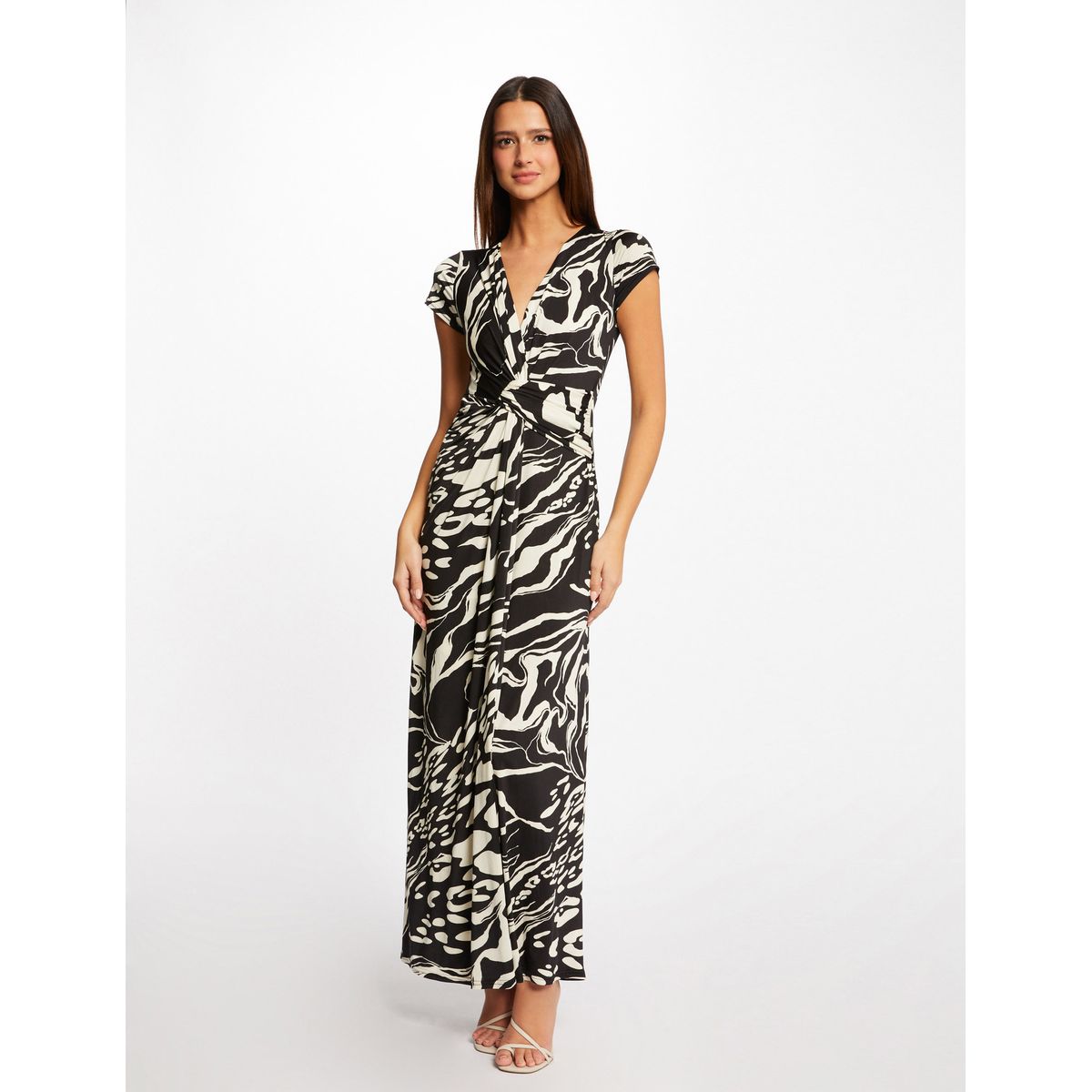 Robe longue droite imprim abstrait noir Morgan La Redoute