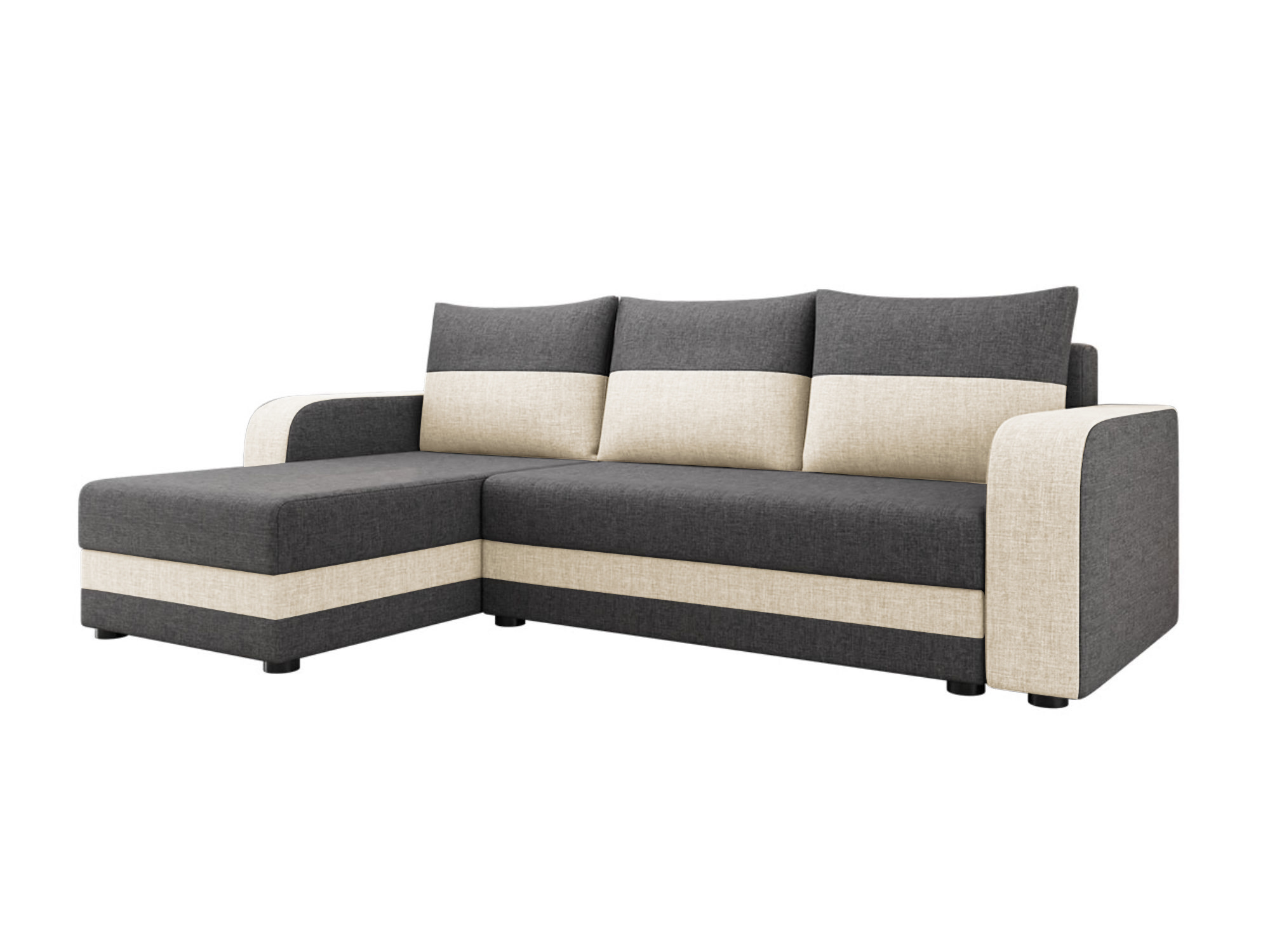 Canapé d'angle convertible avec coffre, HARVEY, BEST MOBILIER