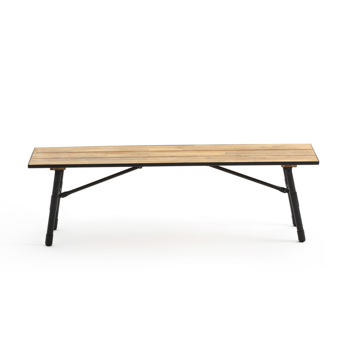 Table de jardin pliante sohan bois pieds métal noir La Redoute