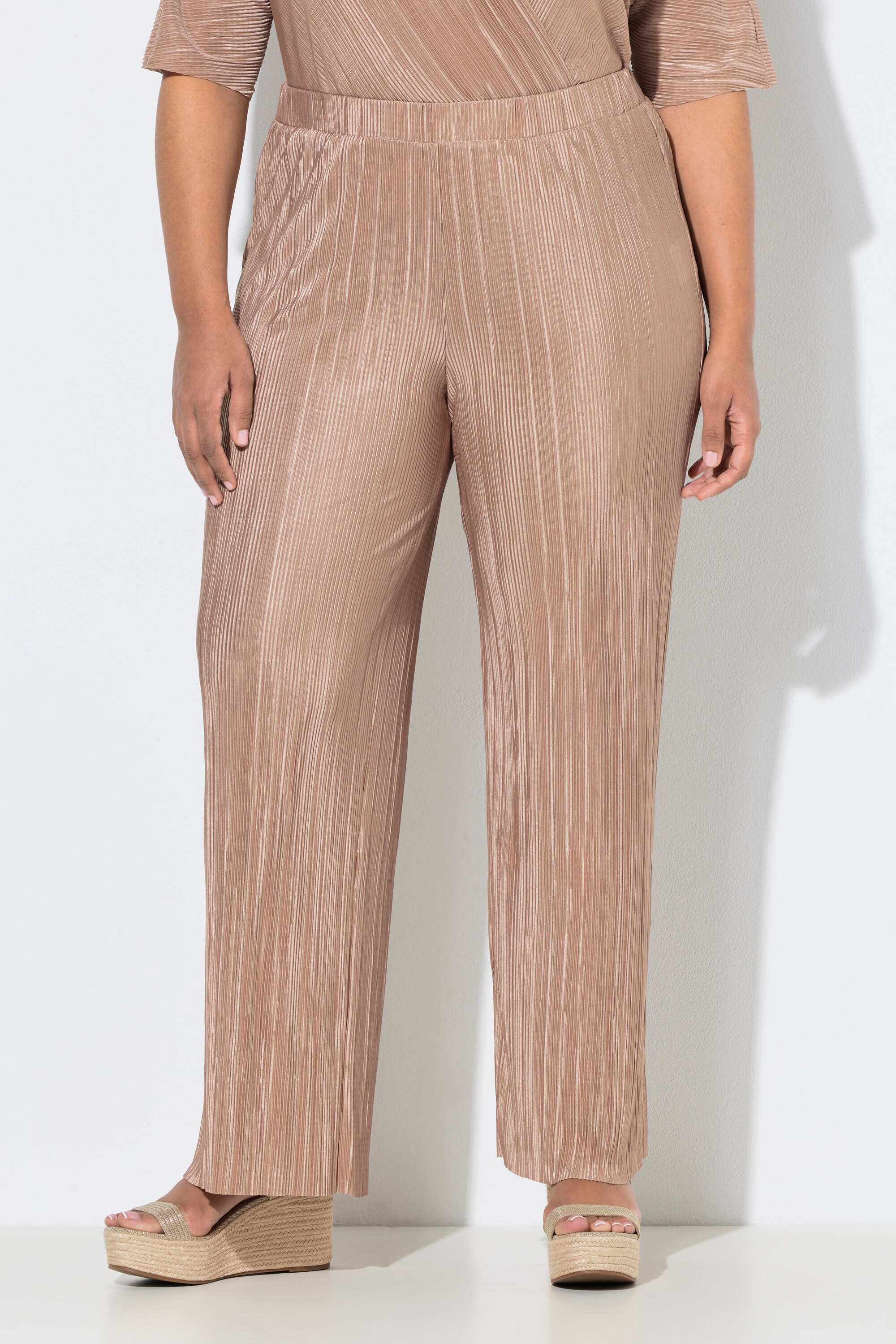 Pantalon plissé, jambe large et taille haute, ULLA POPKEN