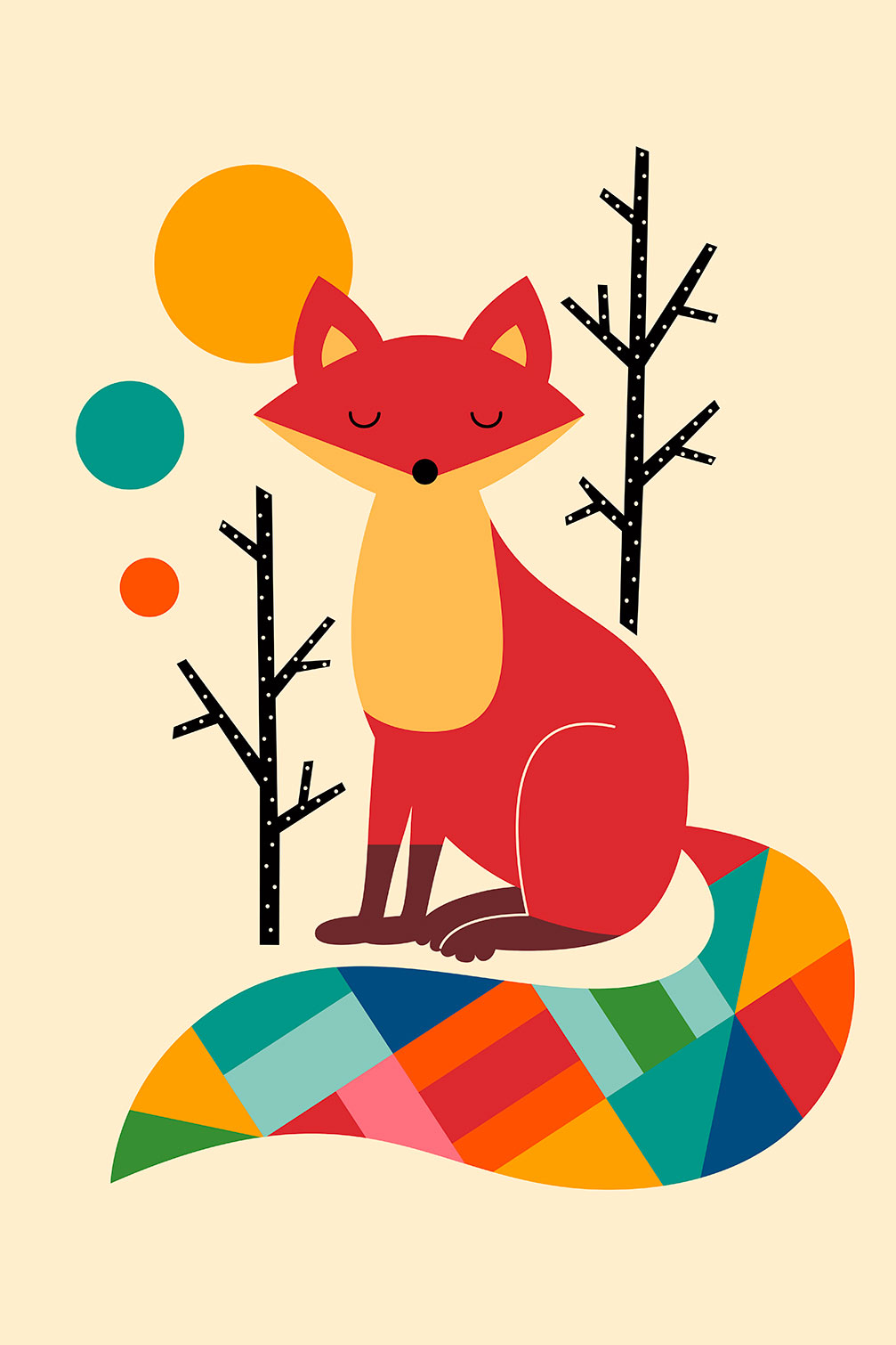 Tableau enfant rainbow fox, HEXOA