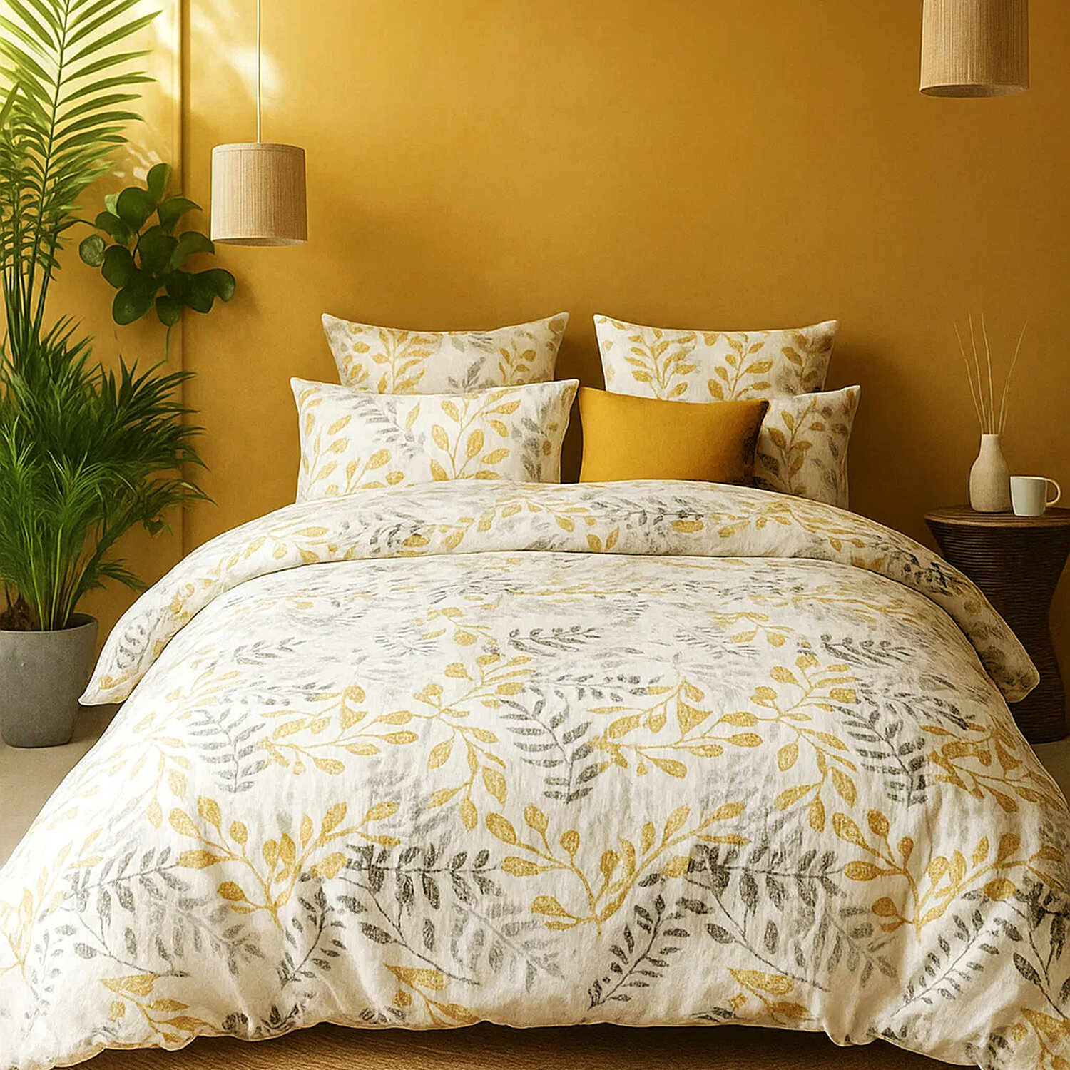 Parure housse de couette en coton imprimée, Eloa, C DESIGN HOME TEXTILE
