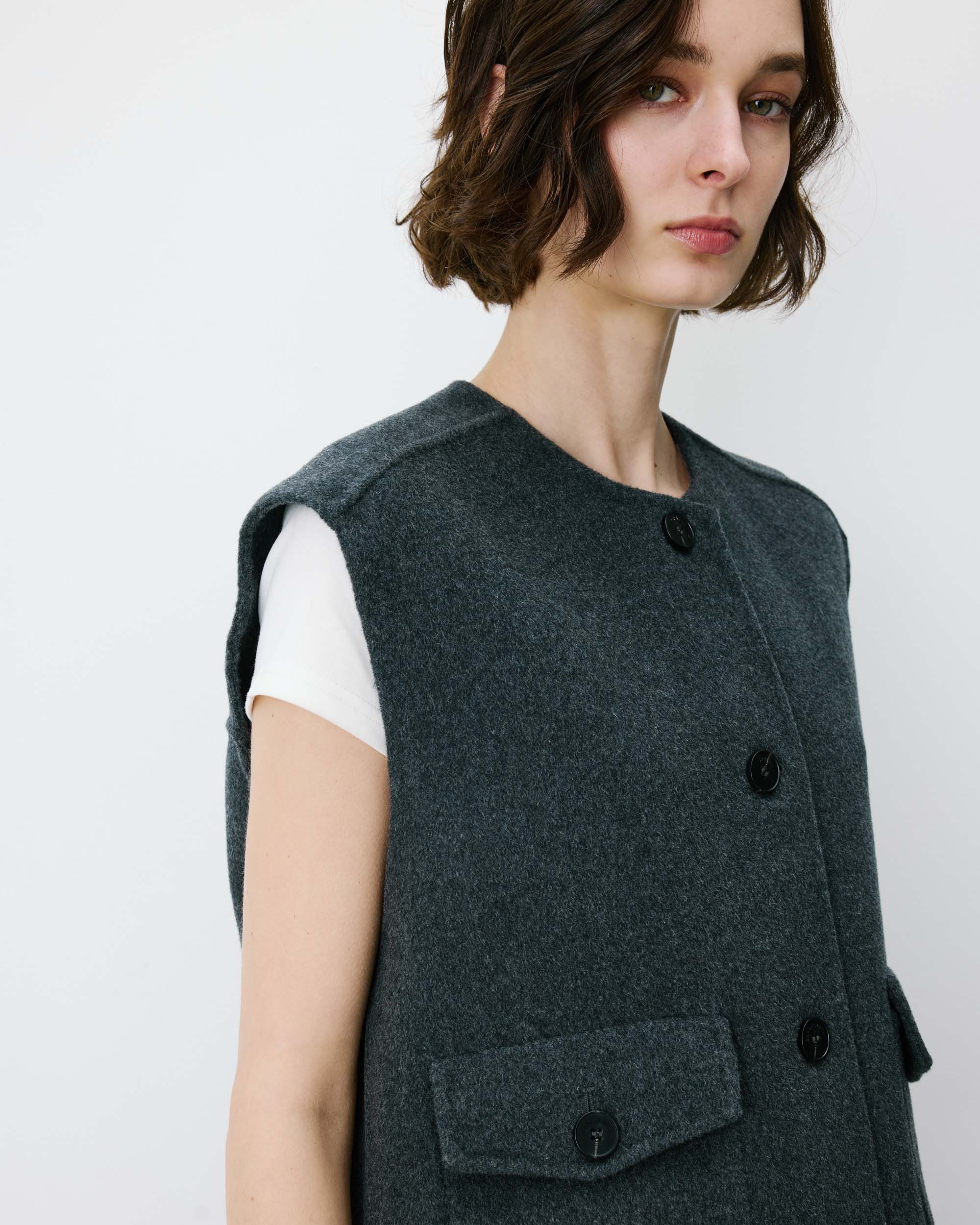 Veste sans manches oversize sable Adagio, GRACE & MILA