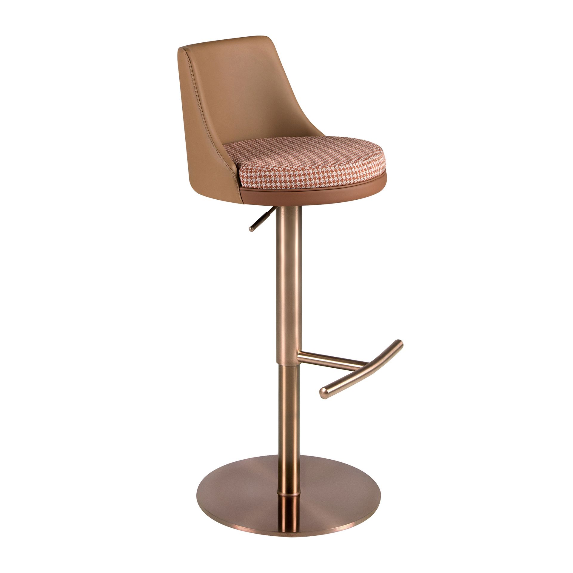 Tabouret pivotant en tissu et similicuir, ANGEL CERDA