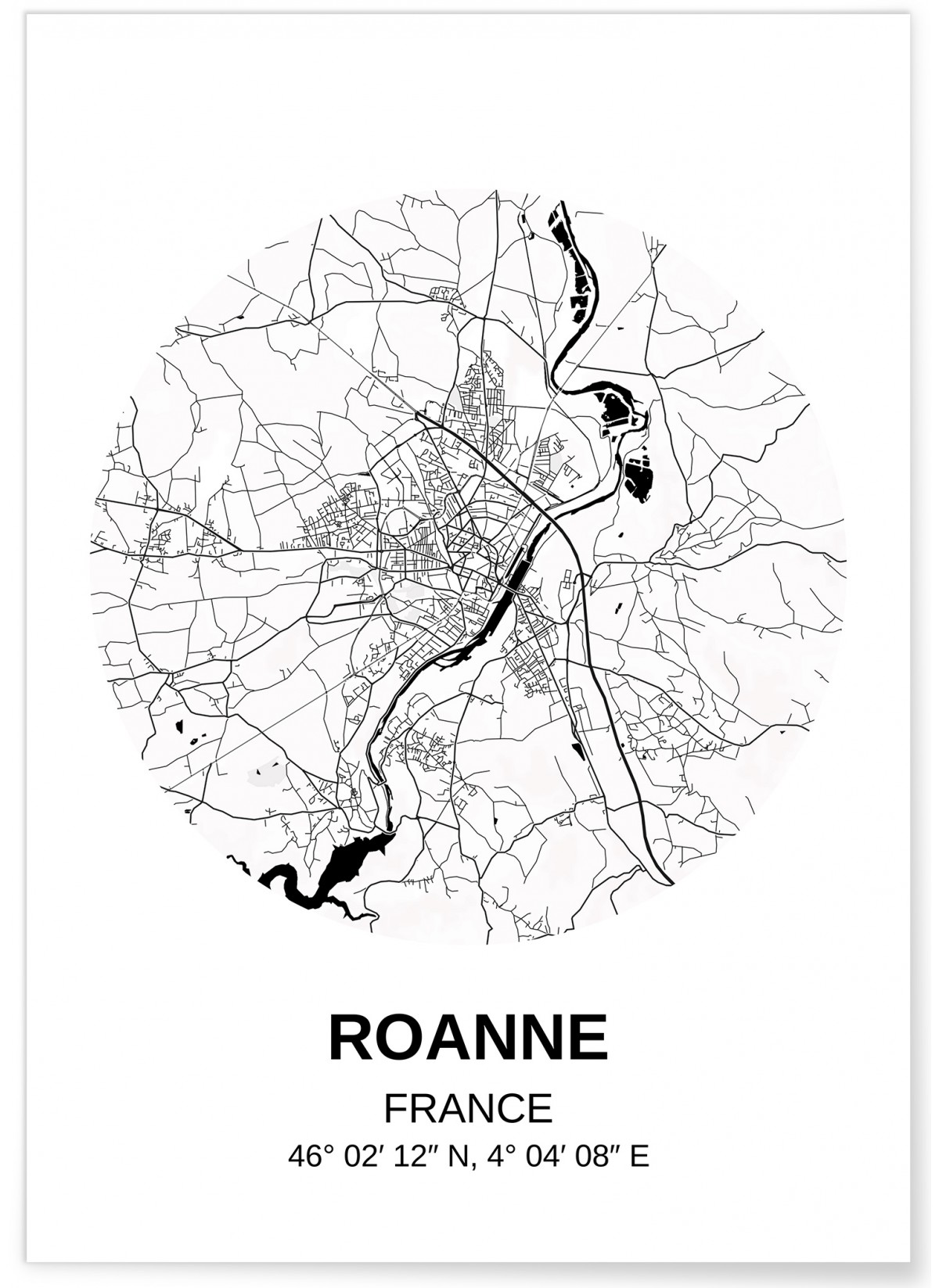 Affiche Carte Roanne, L'AFFICHERIE