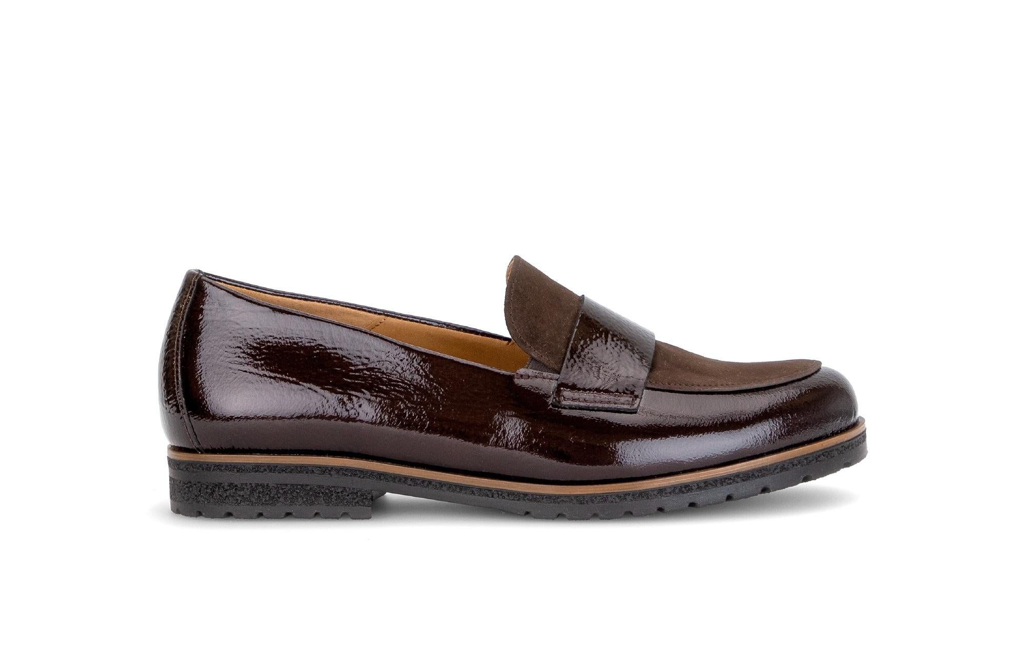 Mocassins en cuir lisse à talon décroché, GABOR