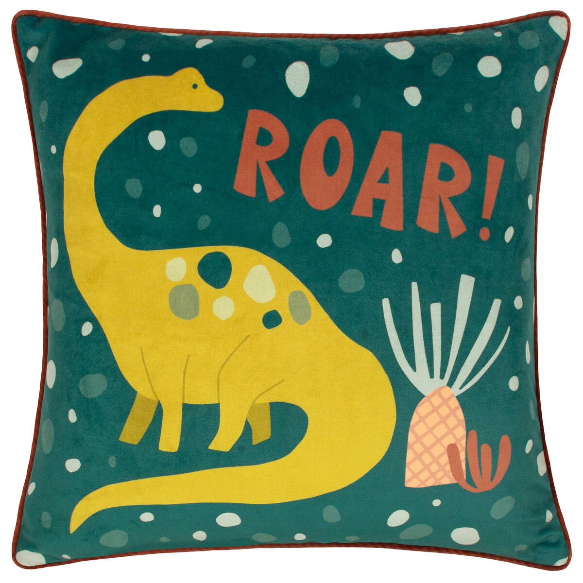 Roar Piped Velvet Cushion, LITTLE FURN