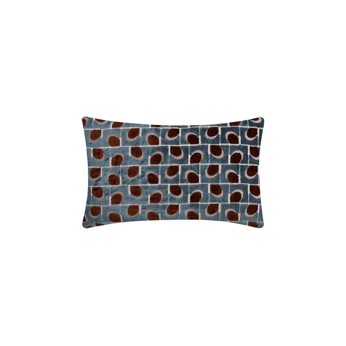 Coussin en velours à géométries 50 x 30 cm, NEXT