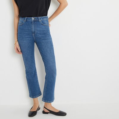 Kick Flare Jeans with High Waist, Length 26" LA REDOUTE COLLECTIONS