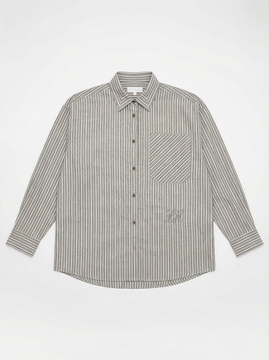 Chemise rayée à manches longues, COX, LEON & HARPER