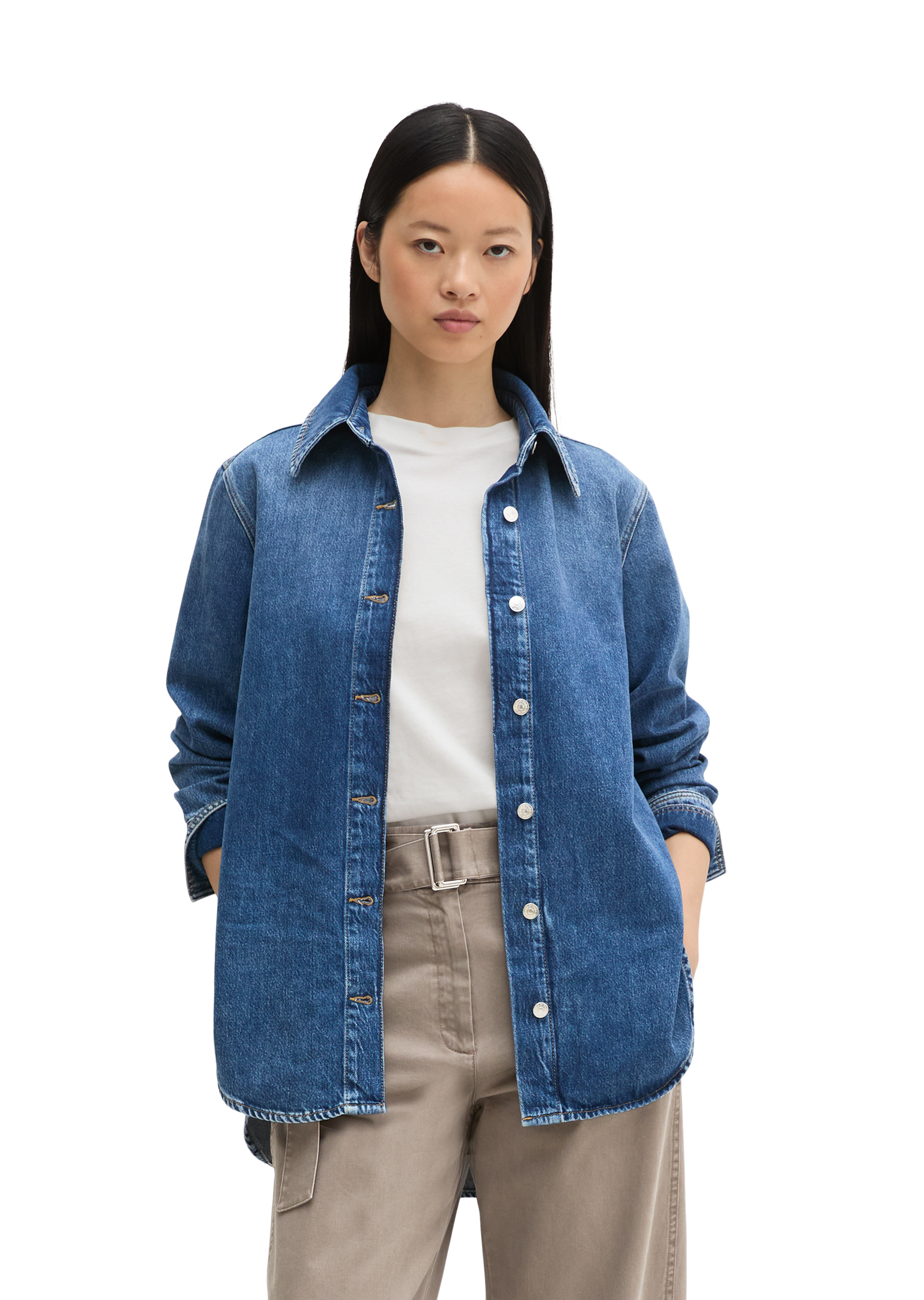 Chemisier en jean style décontracté en denim rigide, MARC O'POLO