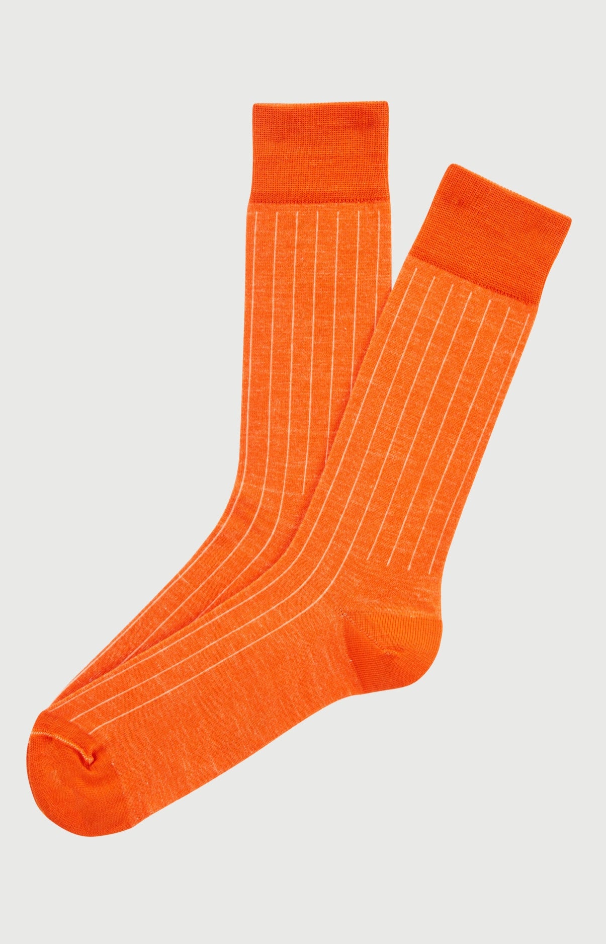 Chaussettes en laine et coton couleur unie Orange, ARTHUR