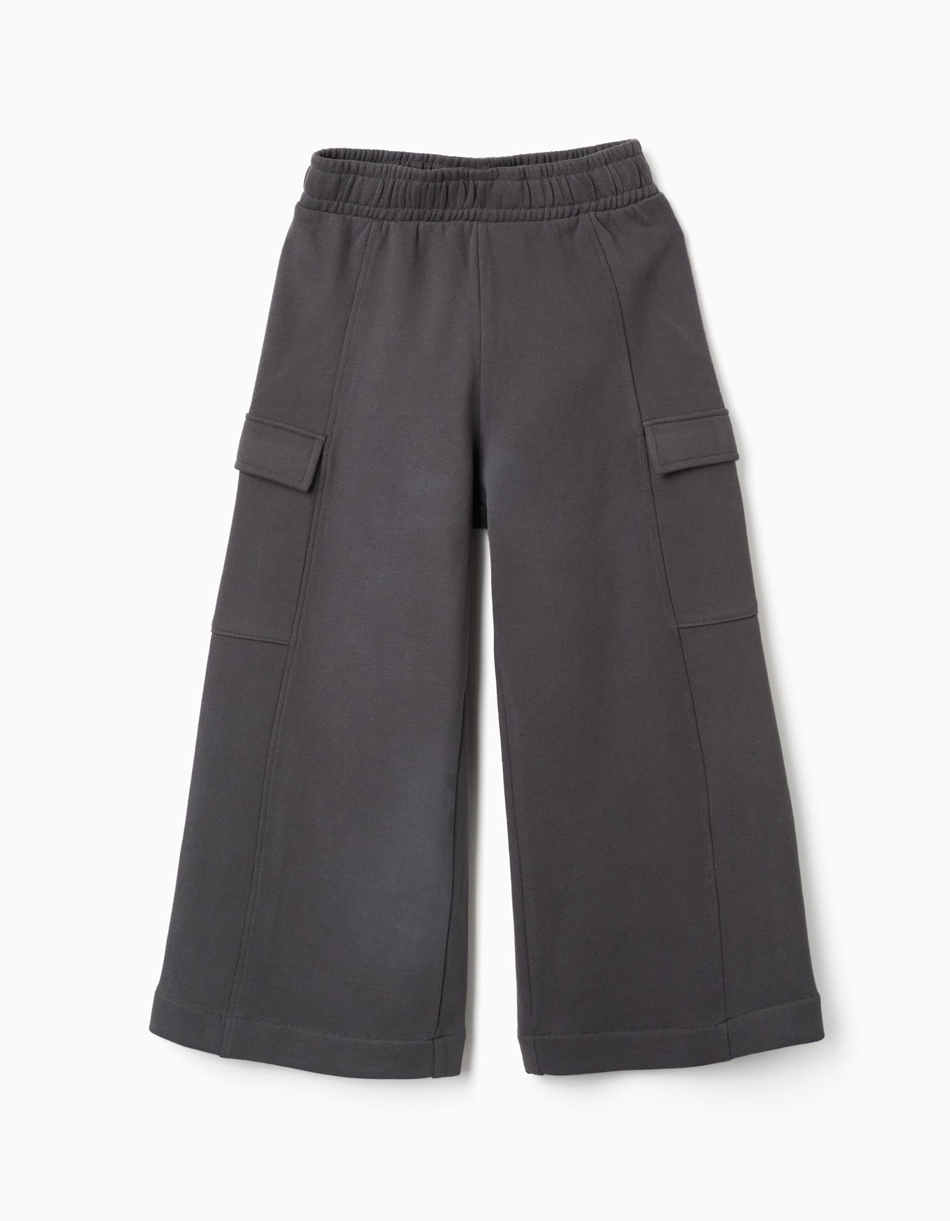 Pantalon en molleton à jambe large avec poches cargo, ZIPPY