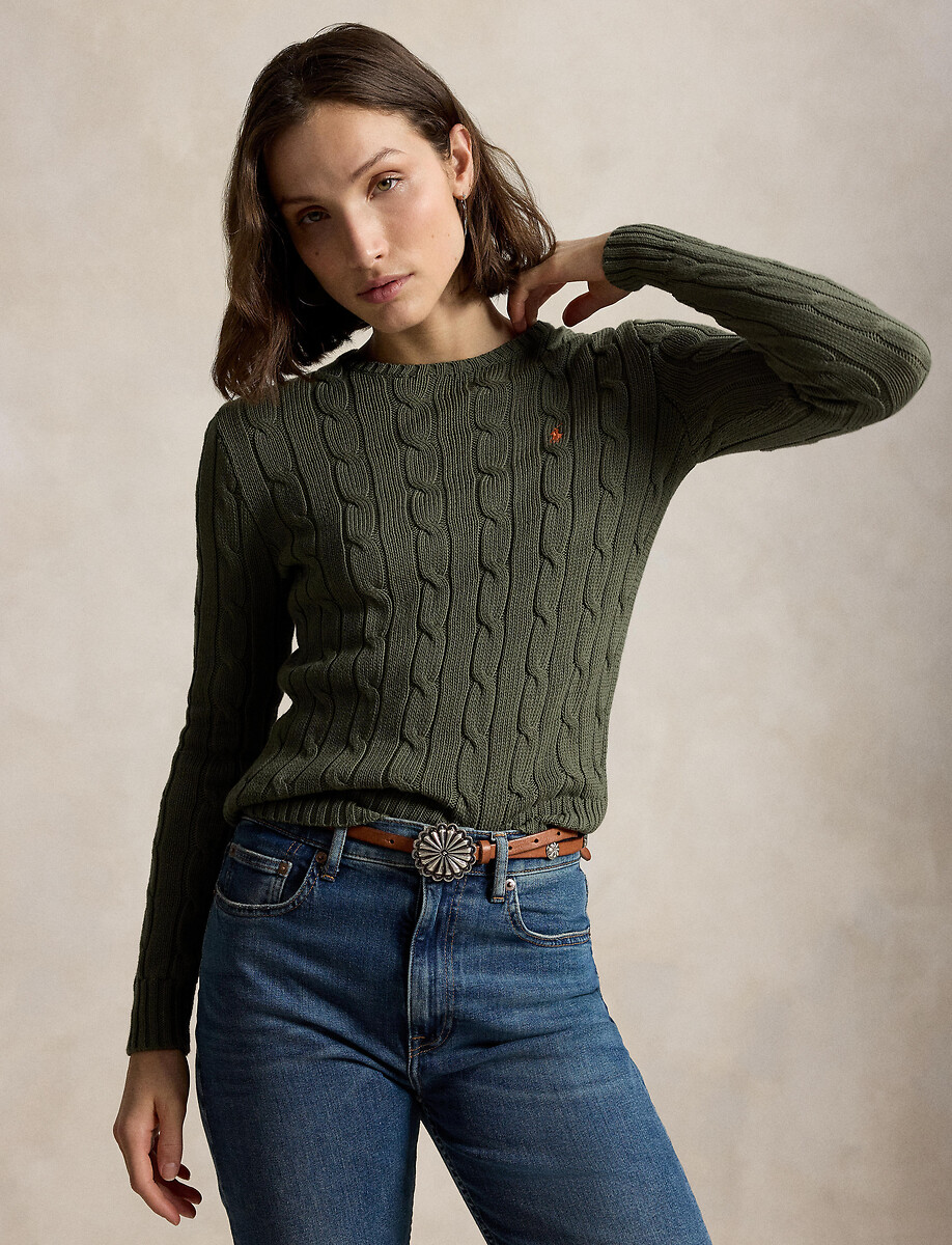 Pull col rond torsadé en coton, POLO RALPH LAUREN