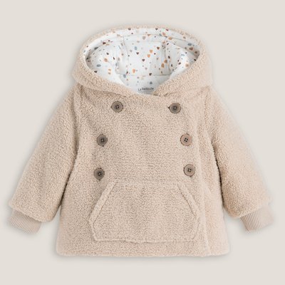 Warme jas met kap in pluche tricot LA REDOUTE COLLECTIONS