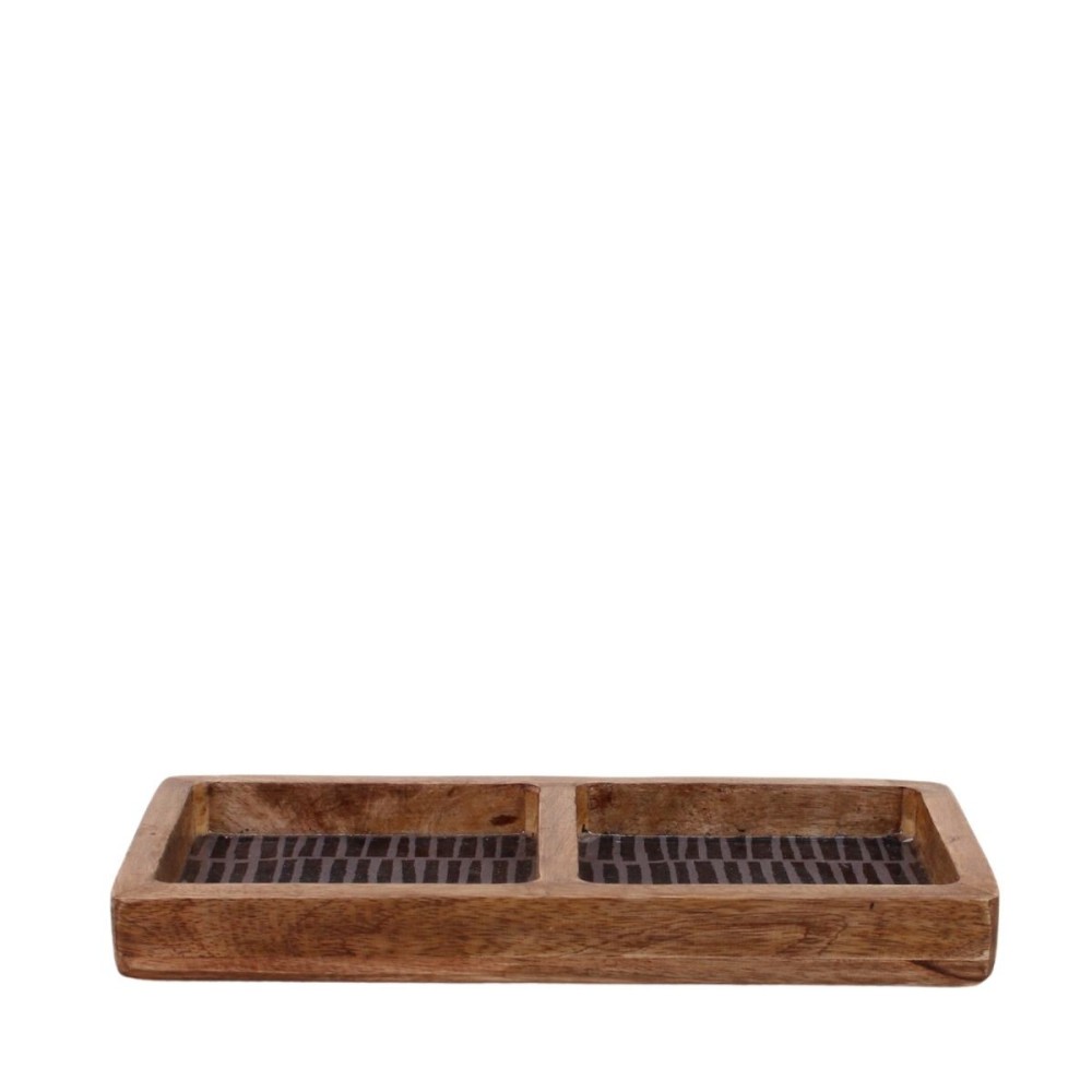 Plateau vide poche double en manguier 30x15cm, ORNAMI