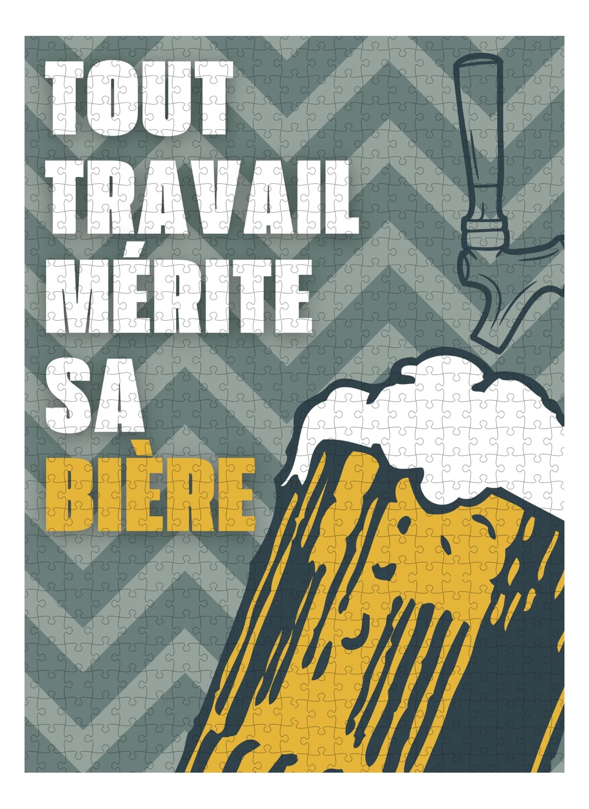 Puzzle 'Tout travail mérite sa bière' 500 pièces, L'AFFICHERIE