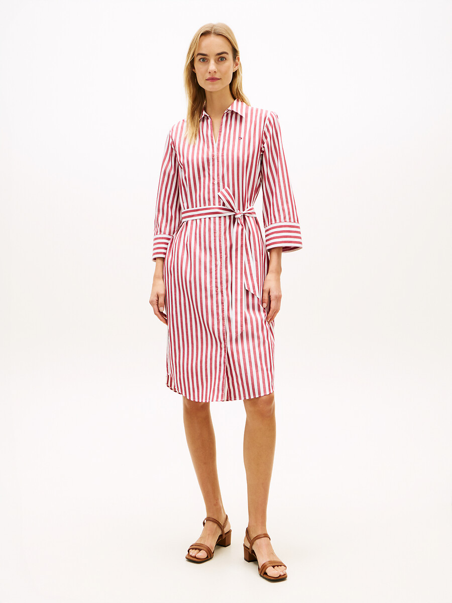 Robe chemise rayée manches 3/4, TOMMY HILFIGER