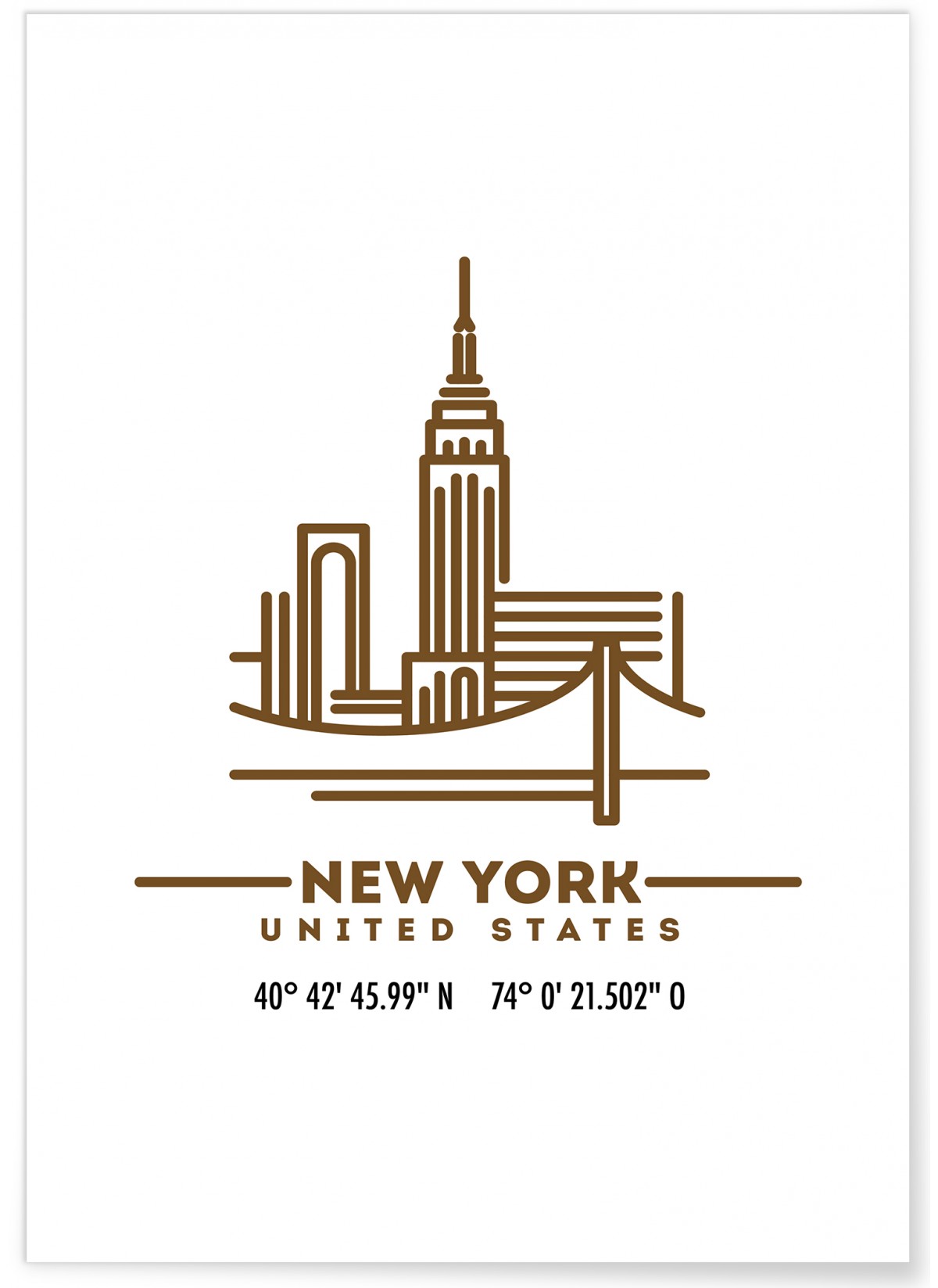 Poster Coordonnées New York, L'AFFICHERIE