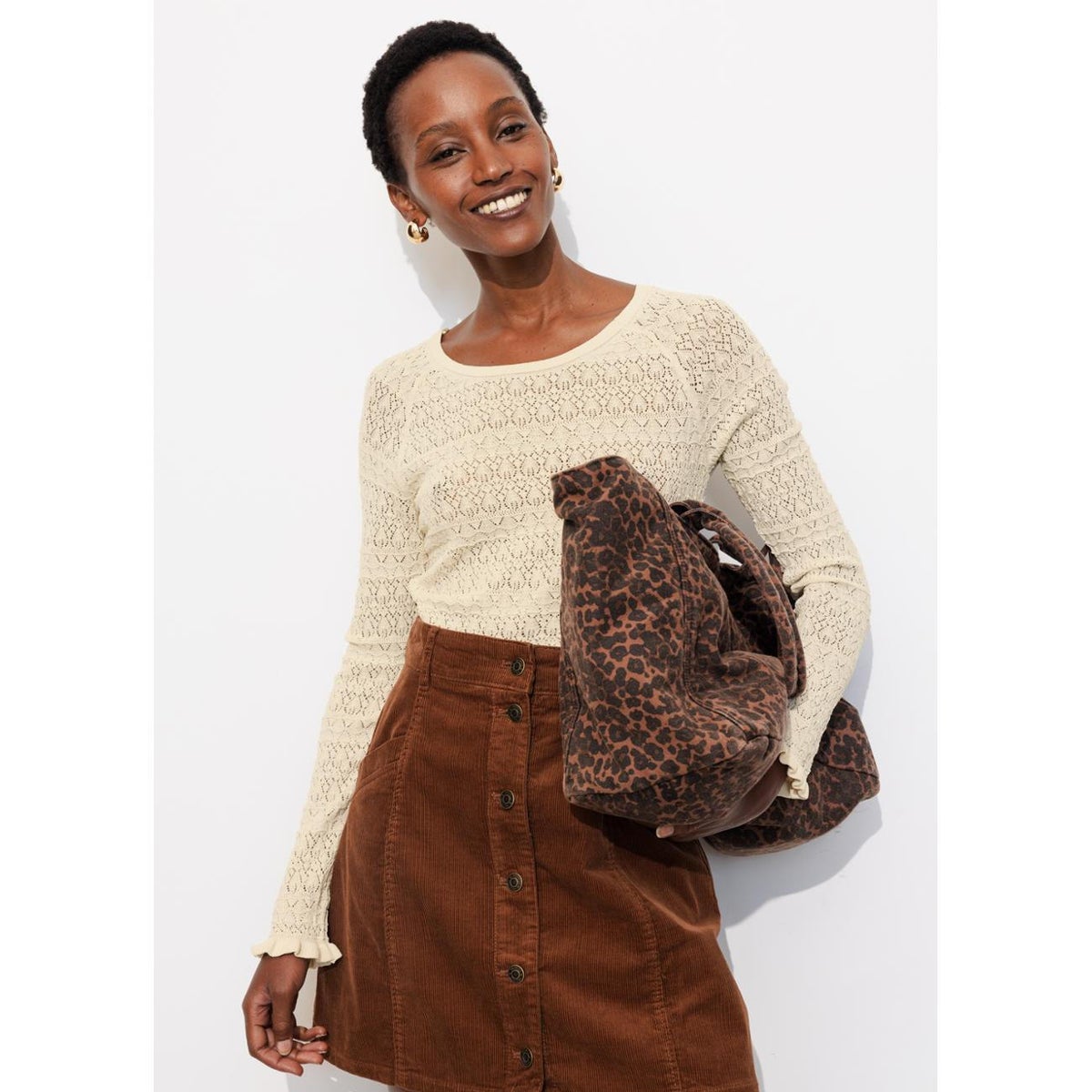 Pull en maille dentelle, PROMOD