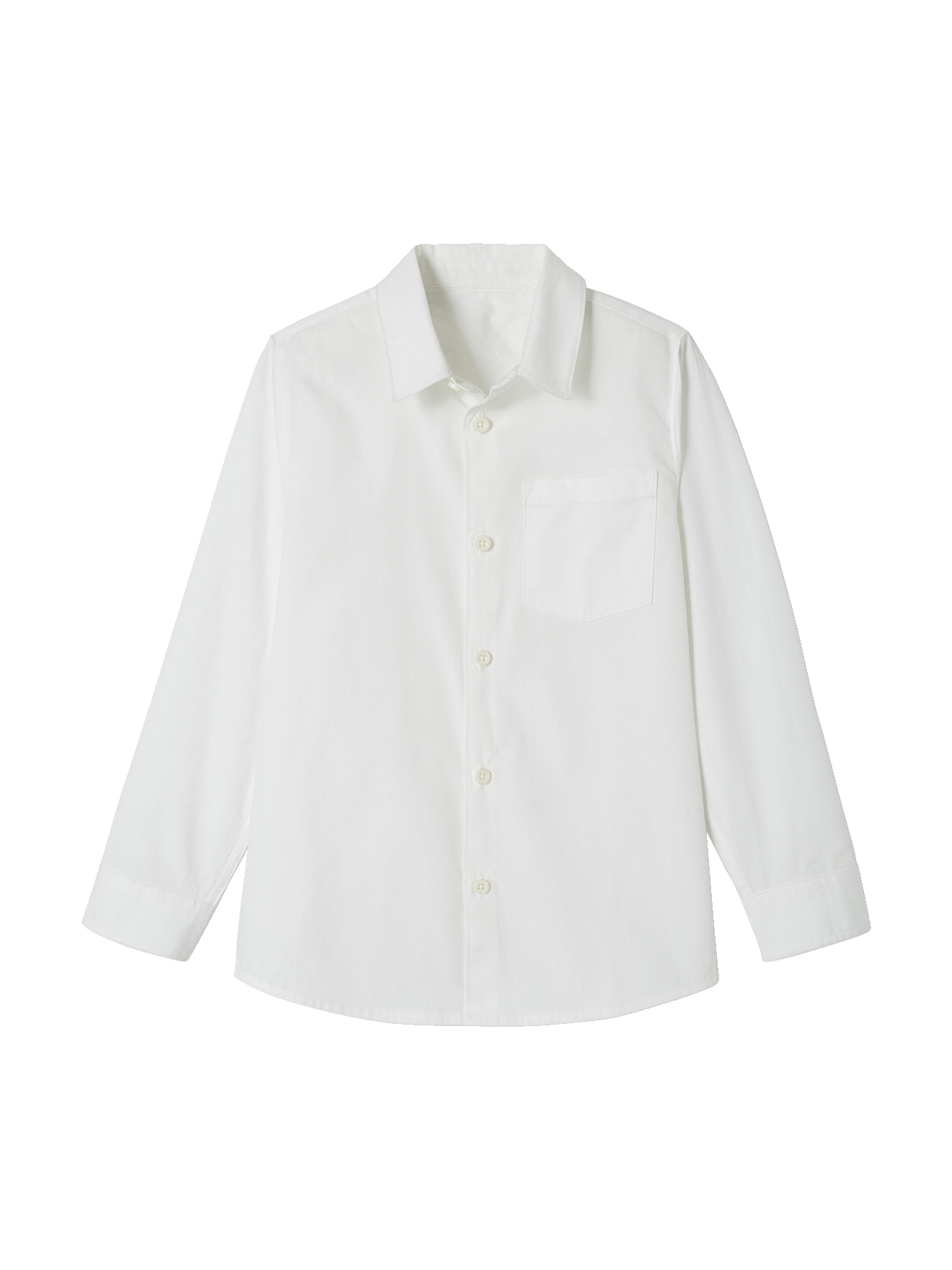 Chemise blanche en popeline manches longues, VERTBAUDET