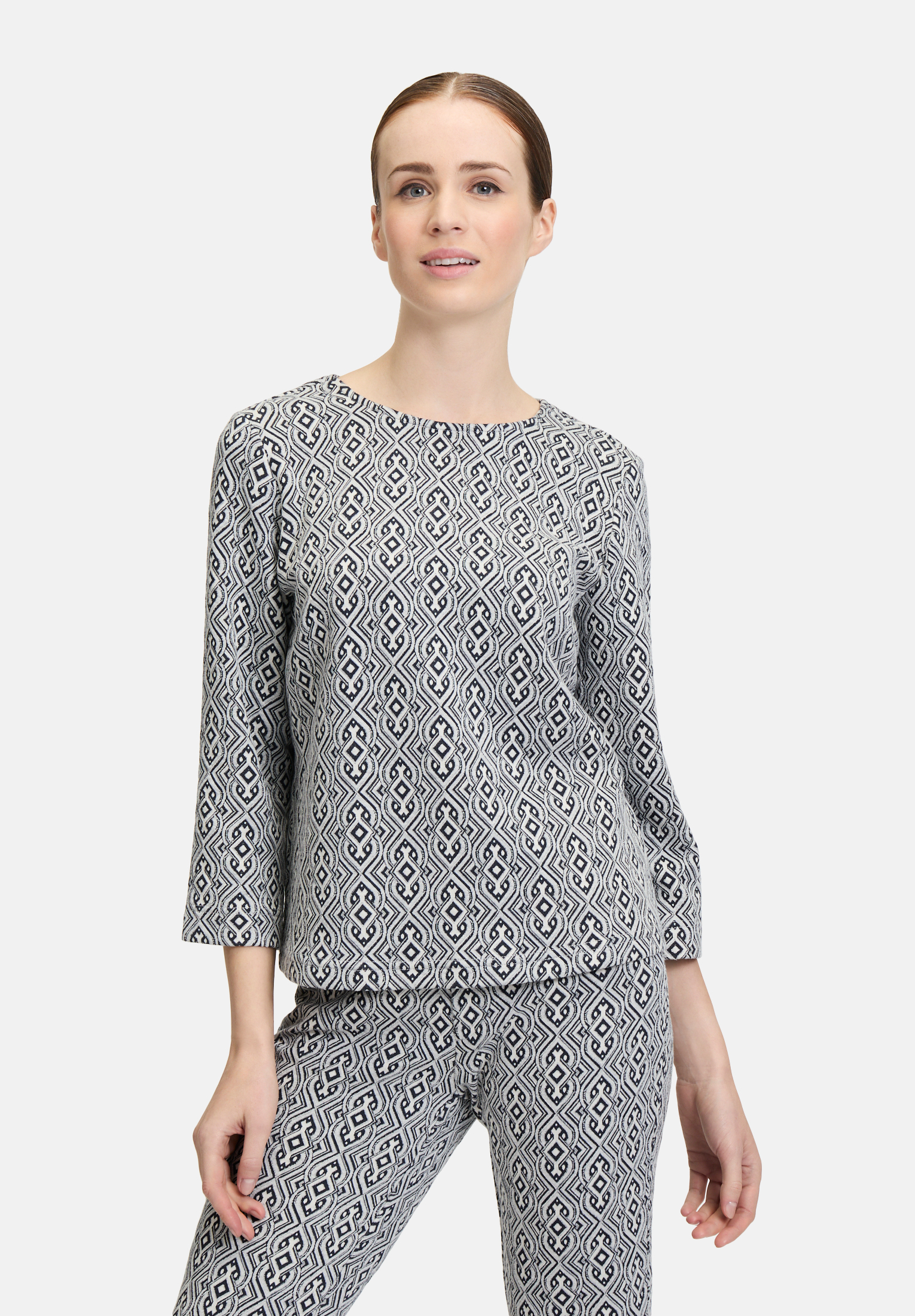 T-shirt façon blouse à motif jacquard, CARTOON