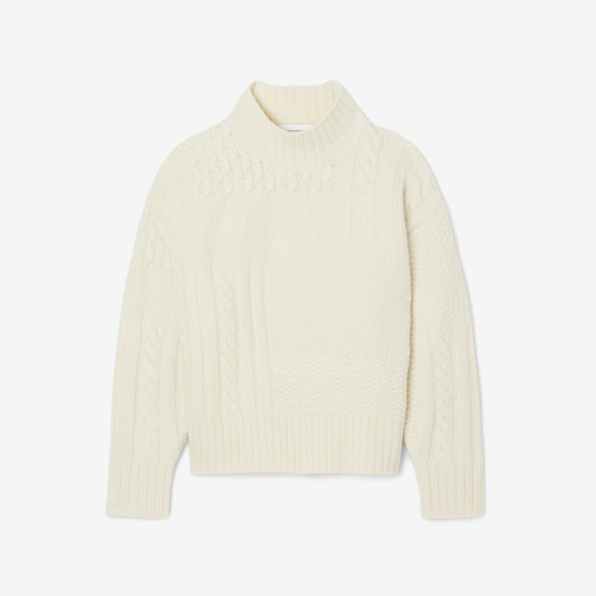 Maglione collo alto in maglia grossa, LACOSTE