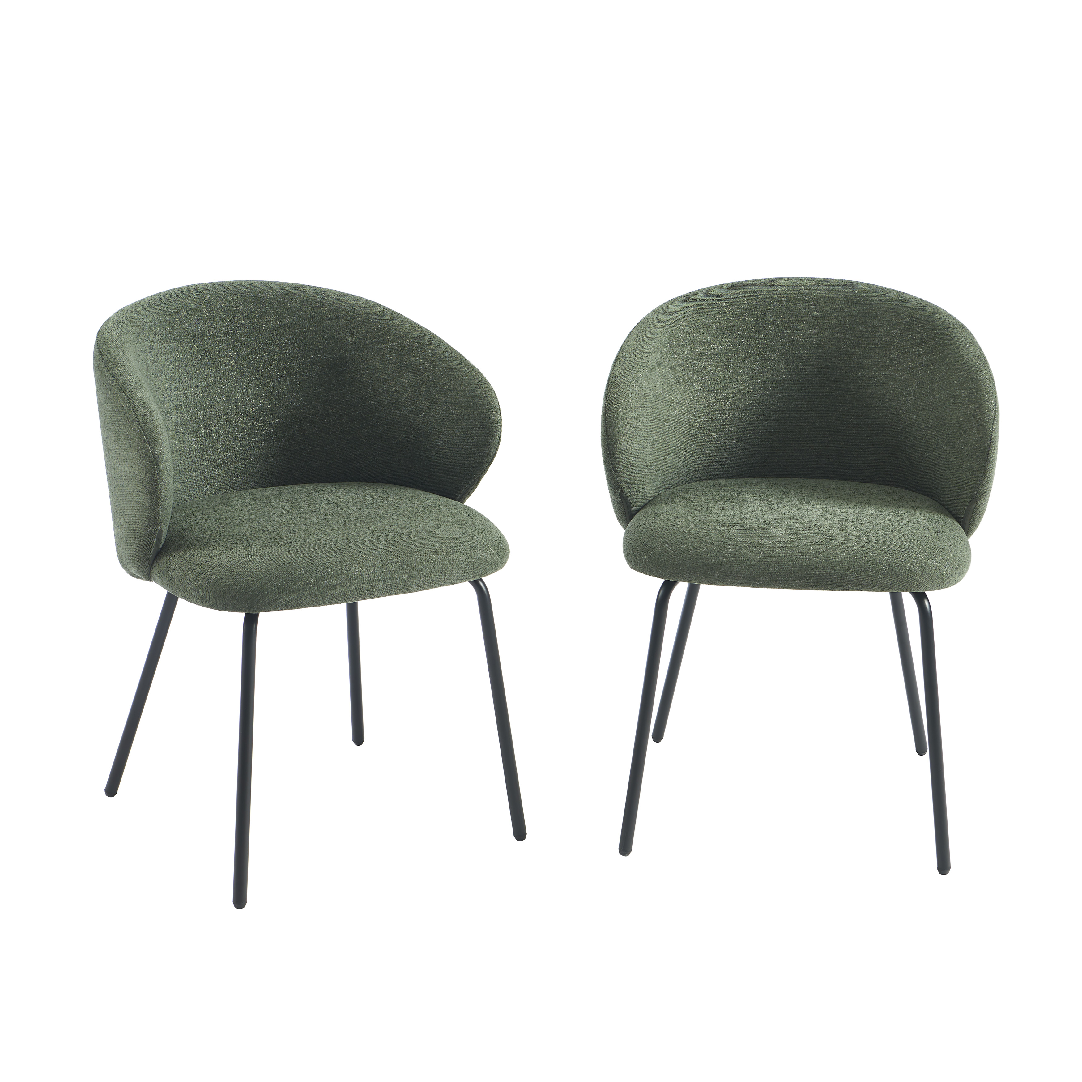 Chaise en tissu chenille (lot de 6) CASSIE, SORELH