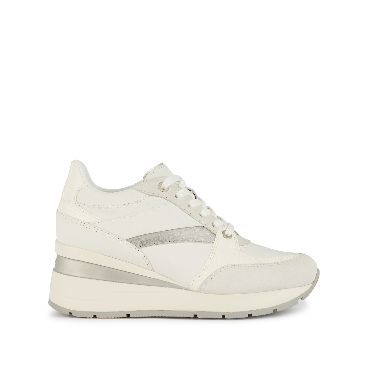 Zosma Leather Breathable Trainers with Wedge Heel