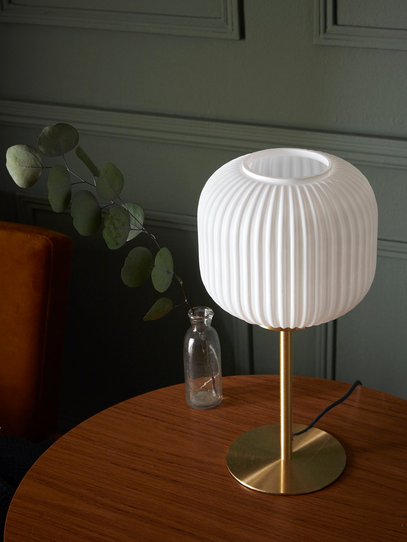 Lampe laiton et verre strié, CYRILLUS