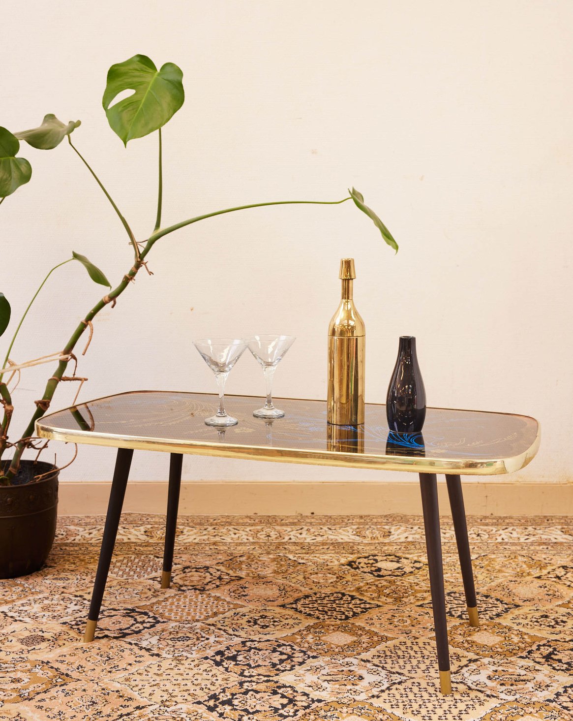 Table basse en verre Donna N°1544 - Bon état, DEBONGOUT