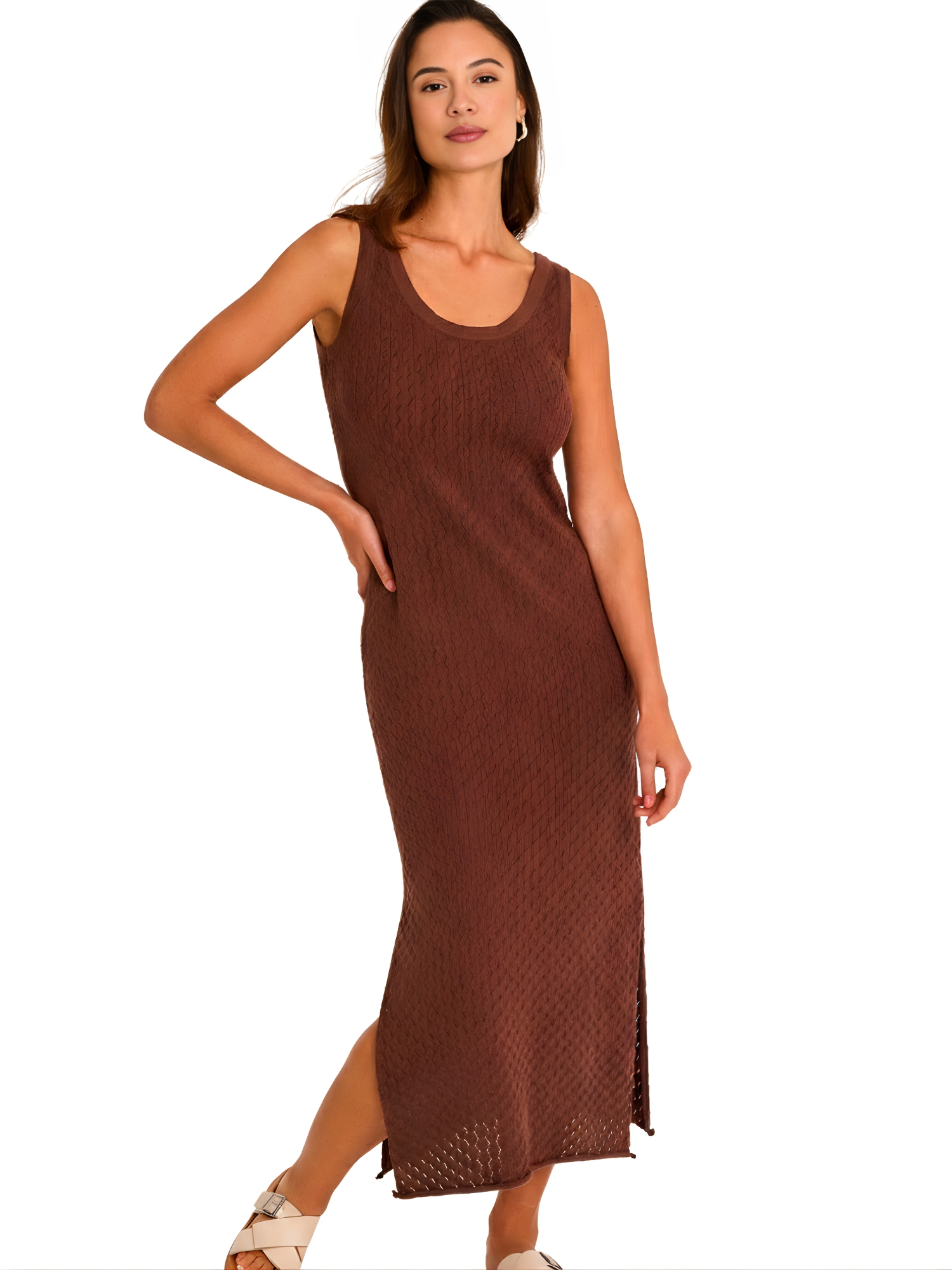 Robe de plage longue fendue sans manches COMPLEMENTOS, SELMARK MARE