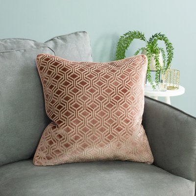 Geometric Jacquard Velvet Filled Cushion 45x45cm SO'HOME