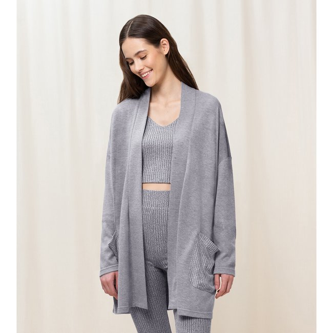 Recycled thermal lounge cardigan grey Triumph | La Redoute