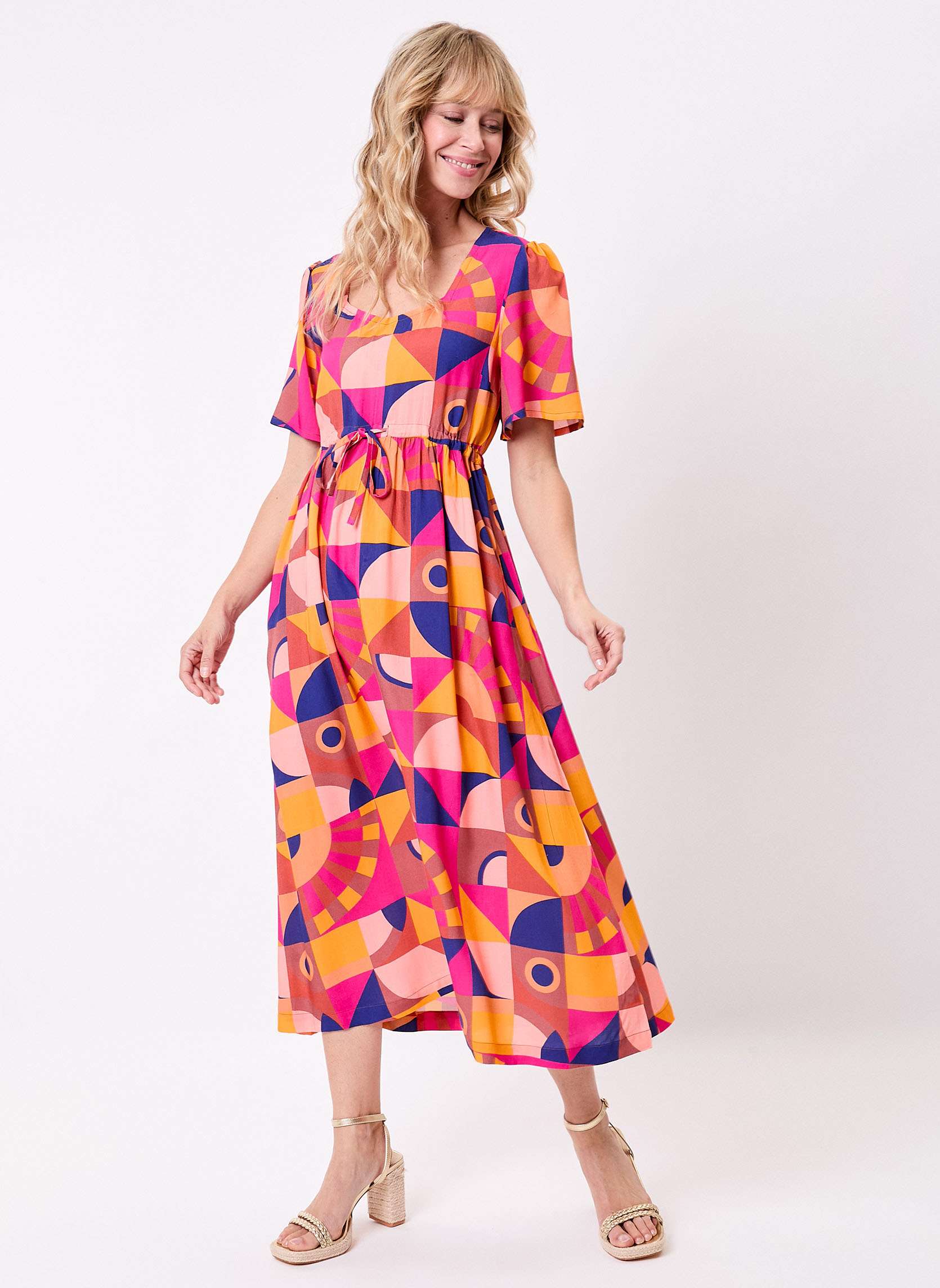 Robe midi fluide évasée CINCANE, LA FIANCÉE