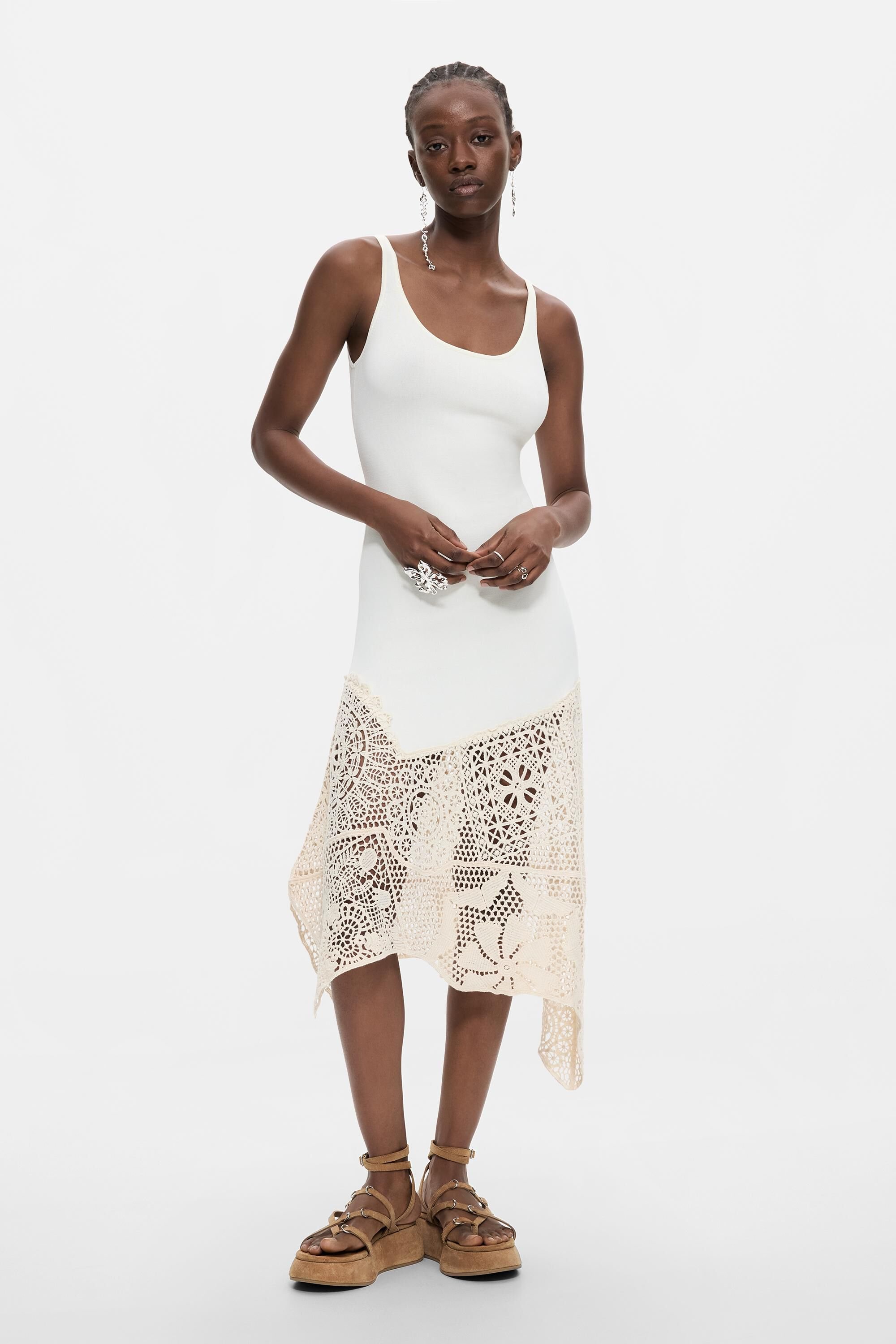 Robe asymétrique en crochet, DESIGUAL
