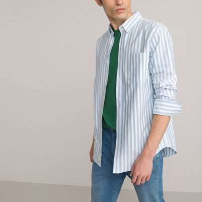 Striped Oxford Cotton Shirt with French Collar LA REDOUTE COLLECTIONS