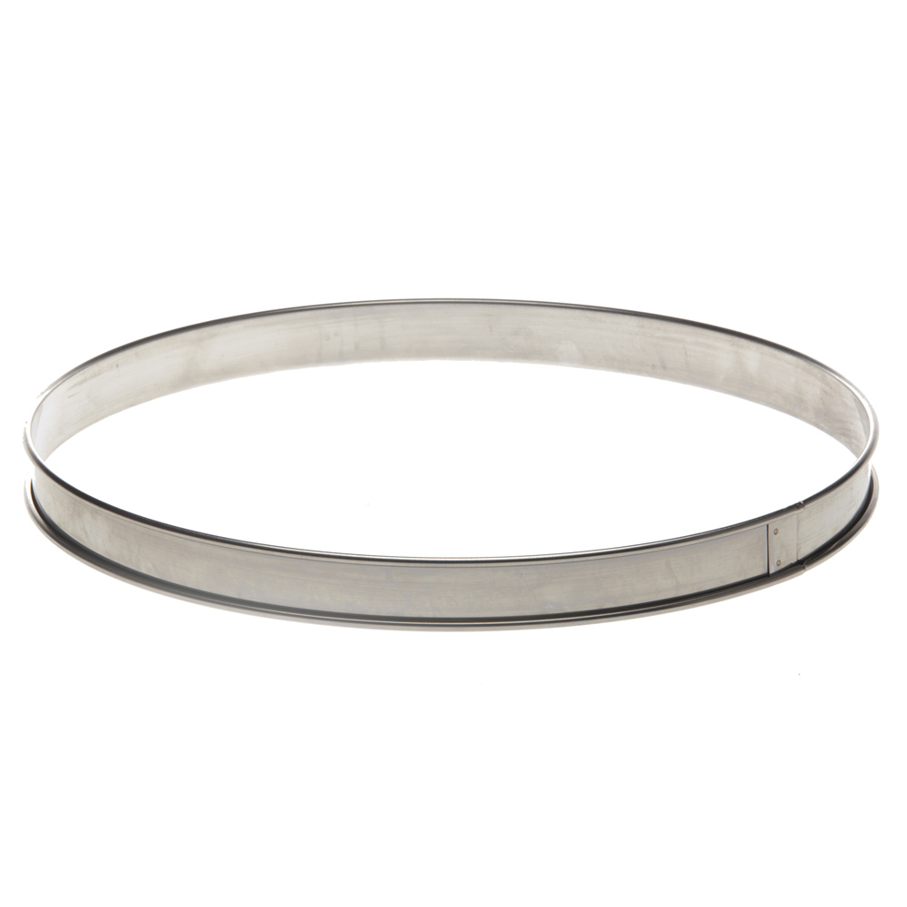 Cercle à tarte bord roulé 28 cm en inox, DE BUYER