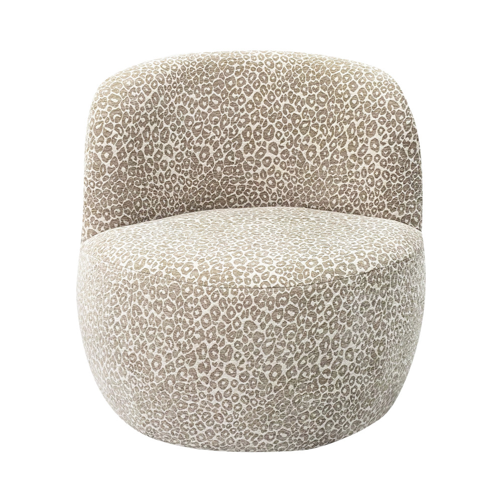 Fauteuil rond en tissu imprimé léopard- MO, DRAWER