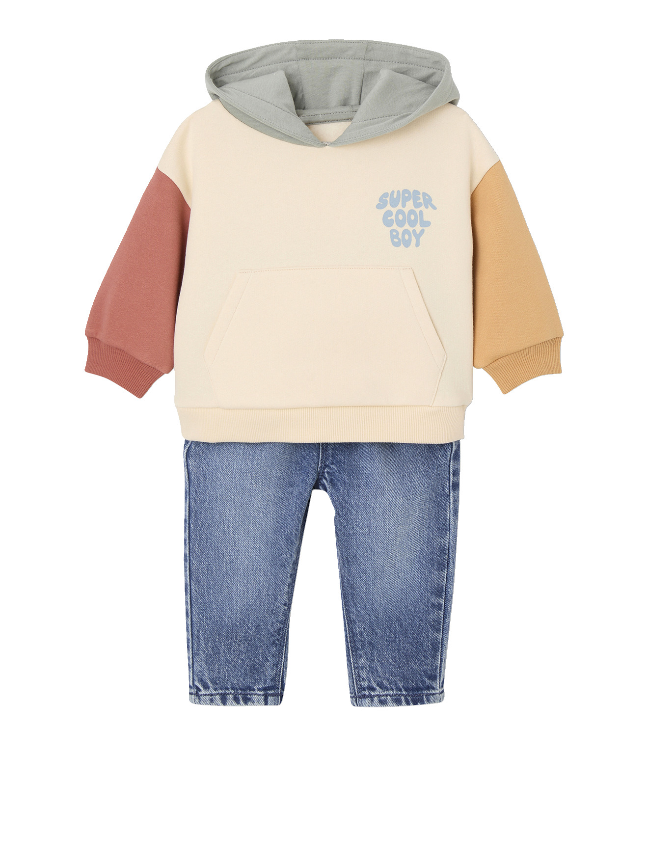 Ensemble bébé sweat-shirt à capuche + Jean, VERTBAUDET