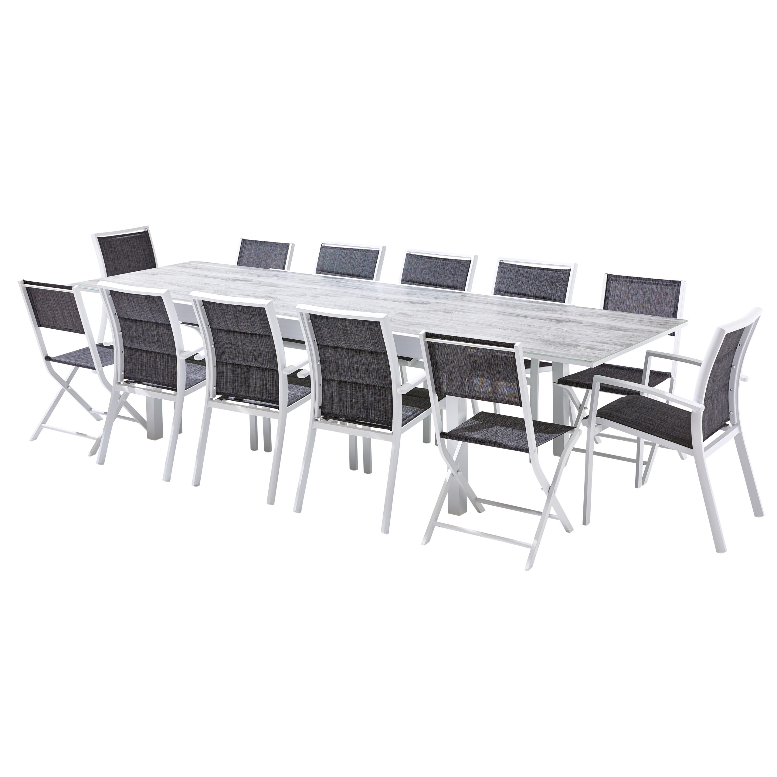 Ensemble en aluminium, 12 fauteuils MODULO, WILSA GARDEN