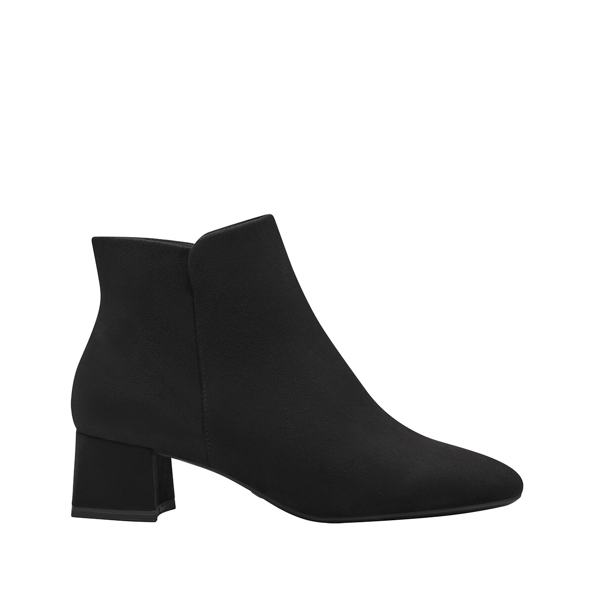 Linzi Mila Black Ruched Square Toe Ankle Boot | SilkFred