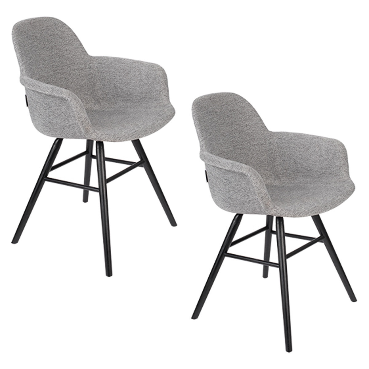 Lot de 2 fauteuils de table en tissu - ALERT KUIP SOFT, ZUIVER