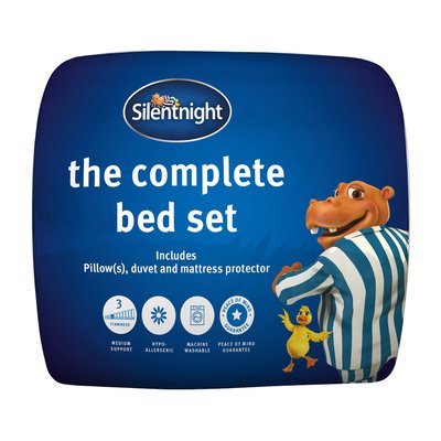 10.5 Tog Complete Bed Set - Duvet, Pillows & Mattress Protector SILENTNIGHT