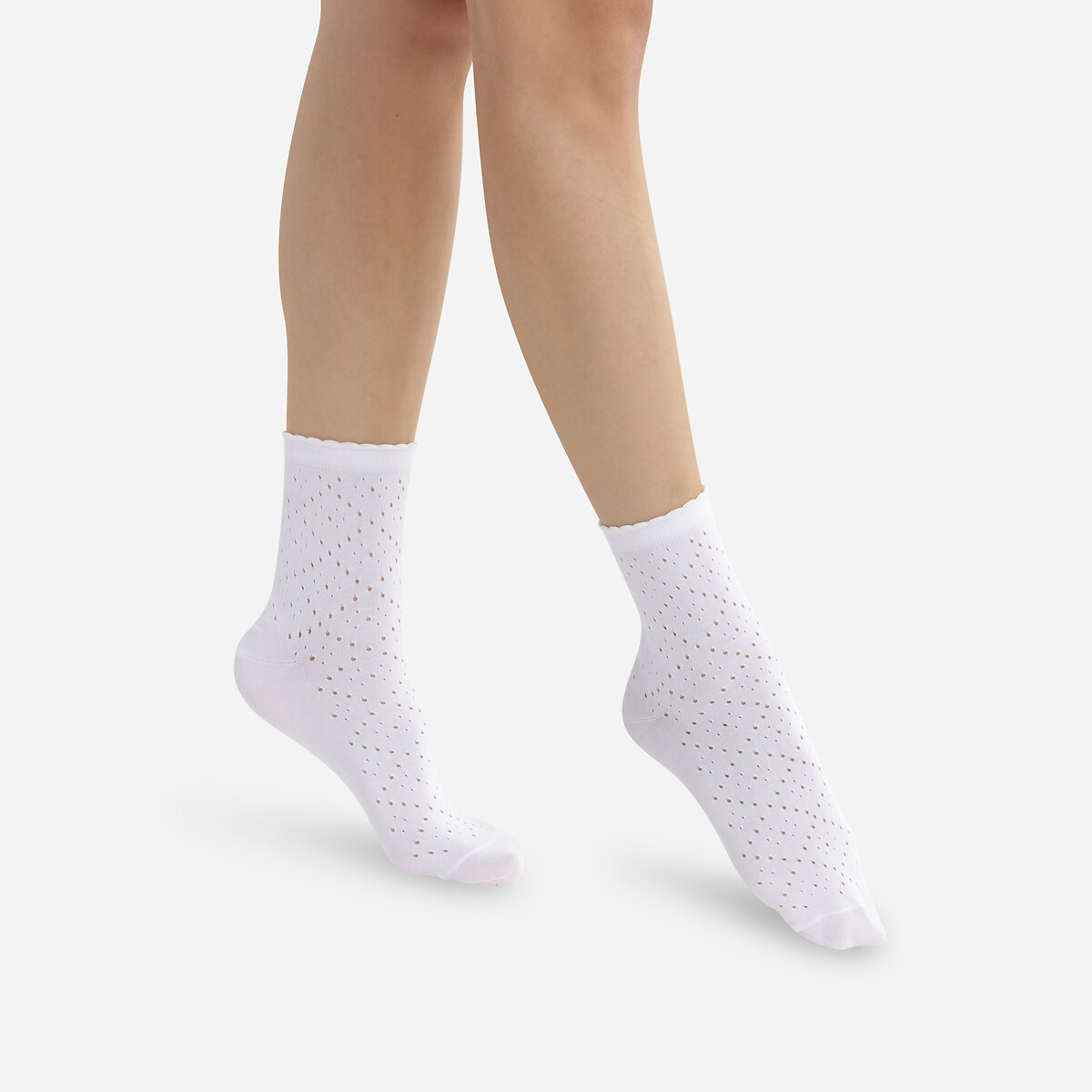 Image of Pair of Madame Dim Pointelle Socks in Cotton Mix