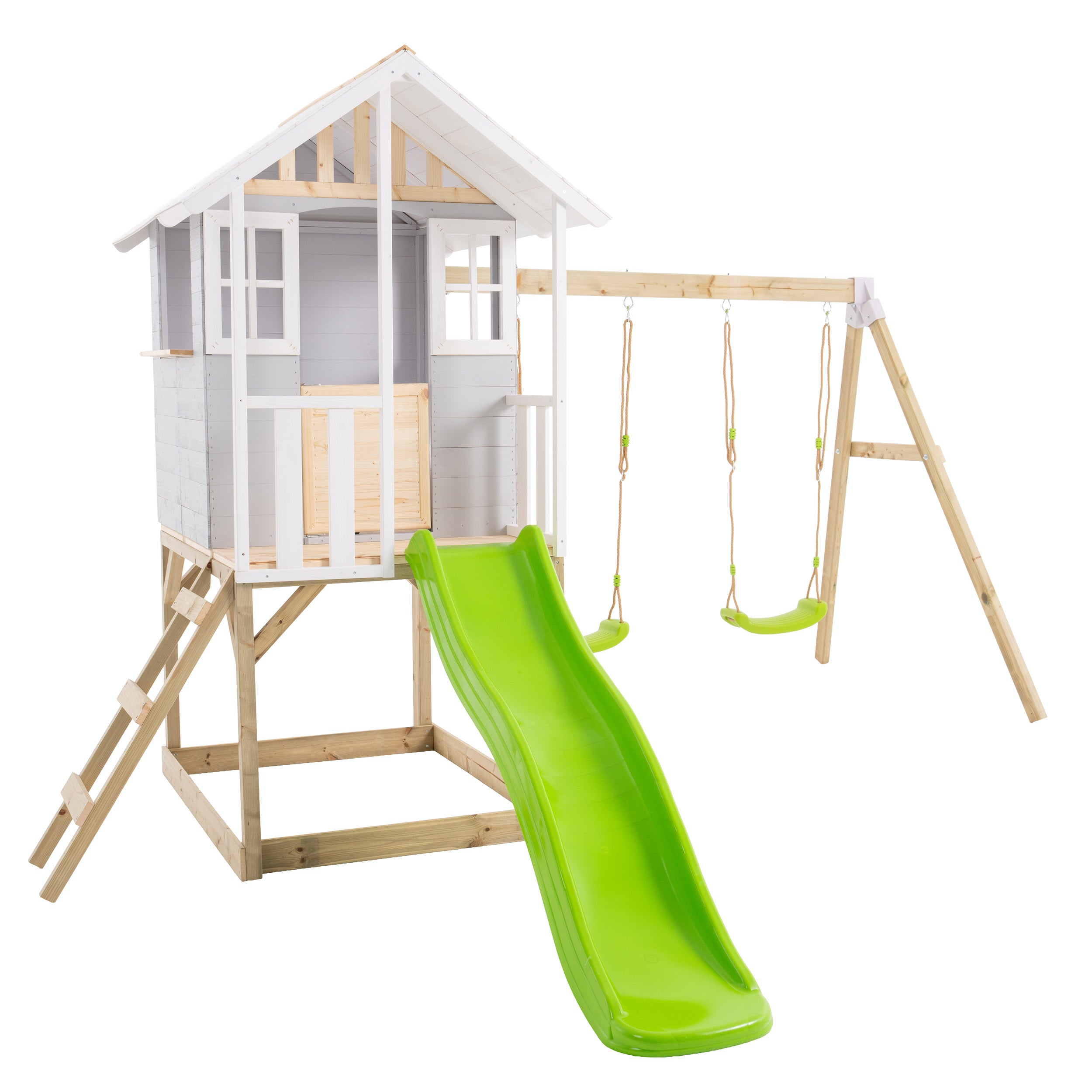 Maisonnette sur pilotis, glissière, 2 balançoires PERCE-NEIGE, TP TOYS